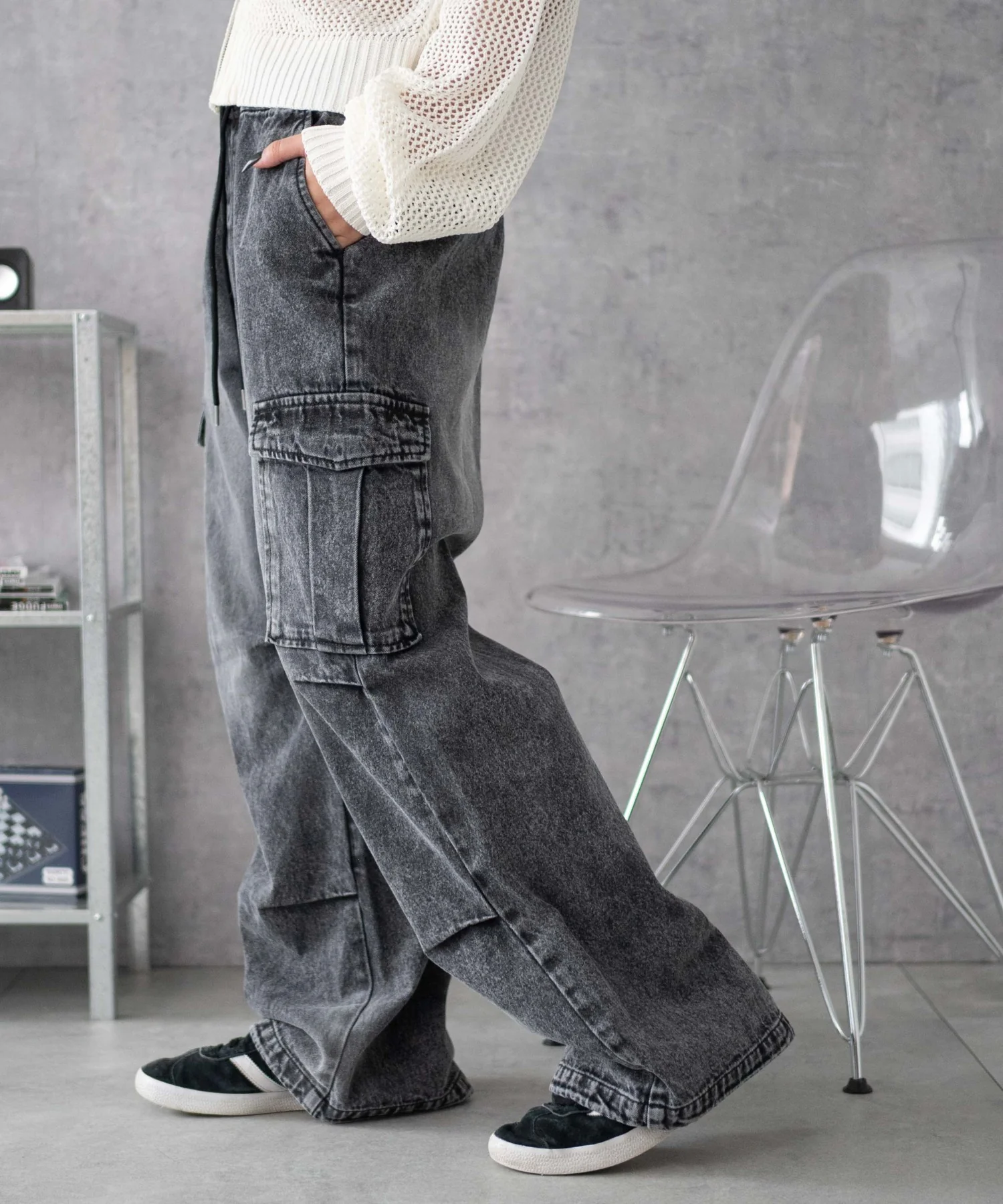 デニムイージーパラシュートカーゴパンツ - Image 13