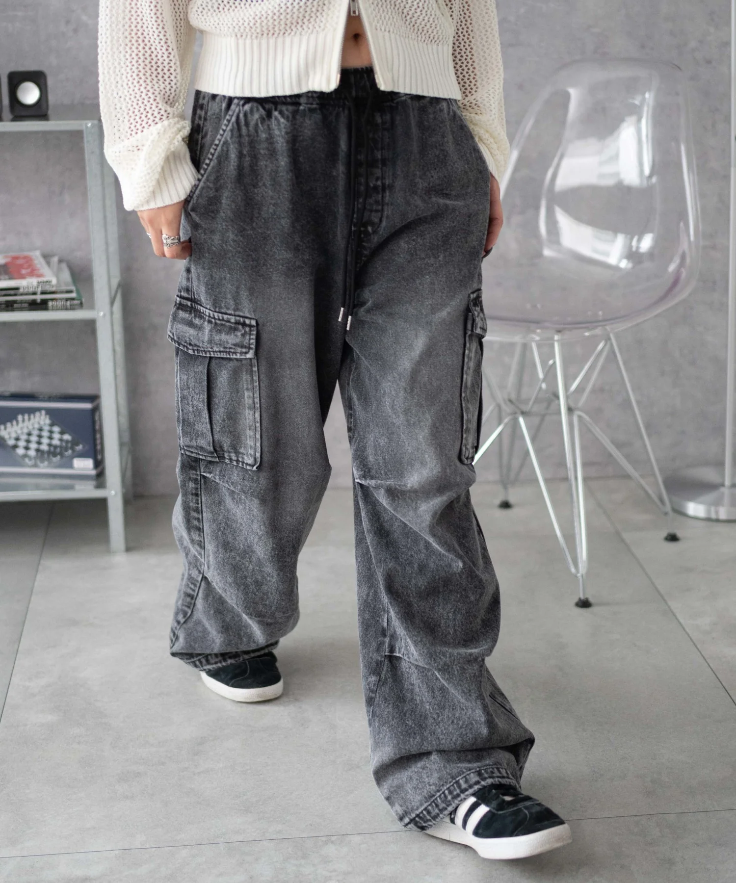 デニムイージーパラシュートカーゴパンツ - Image 15