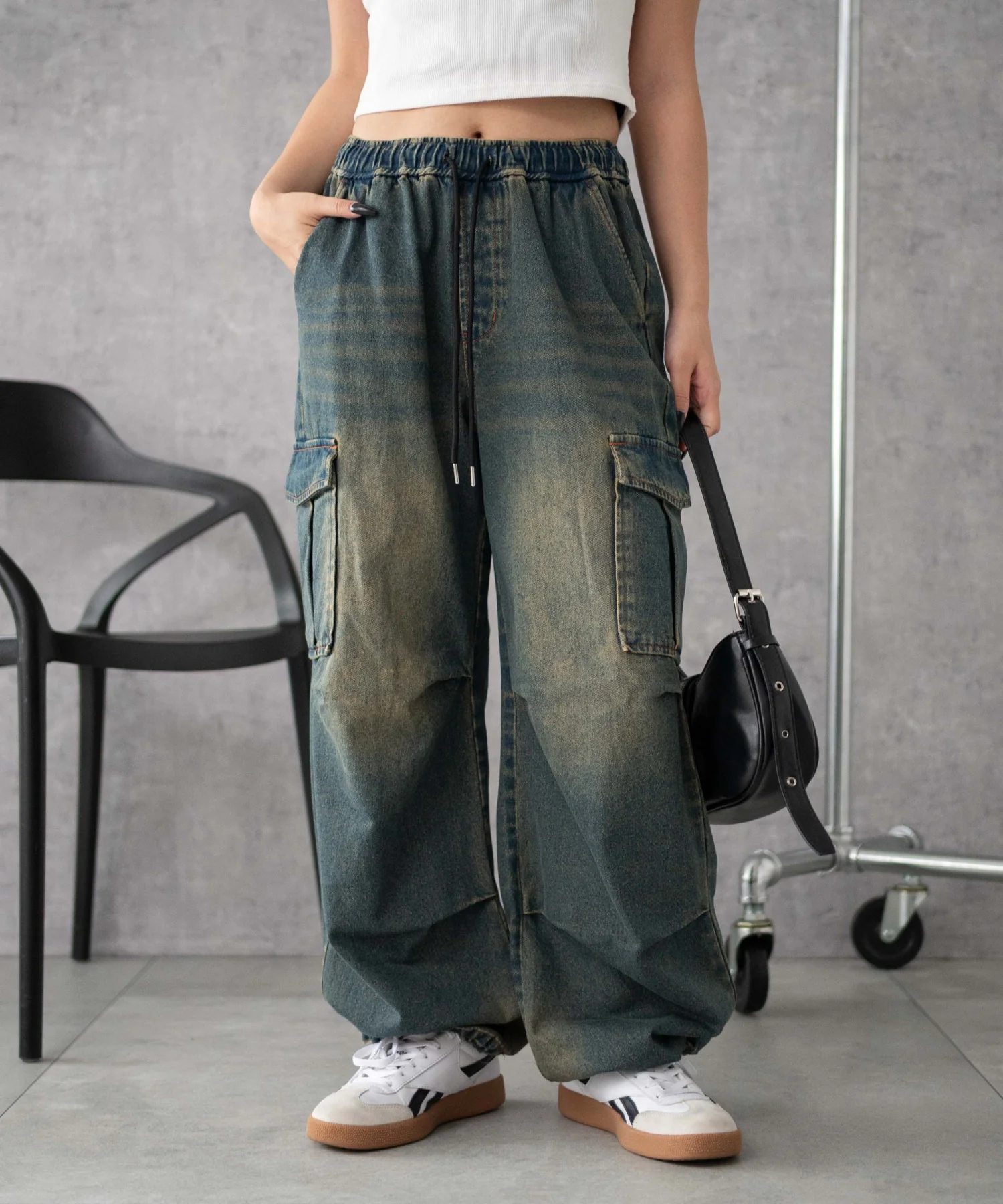 デニムイージーパラシュートカーゴパンツ - Image 17