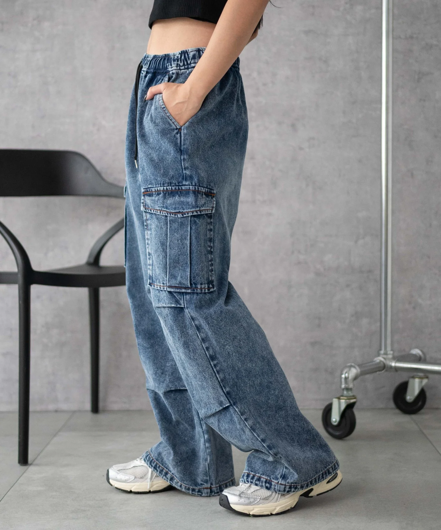 デニムイージーパラシュートカーゴパンツ - Image 21