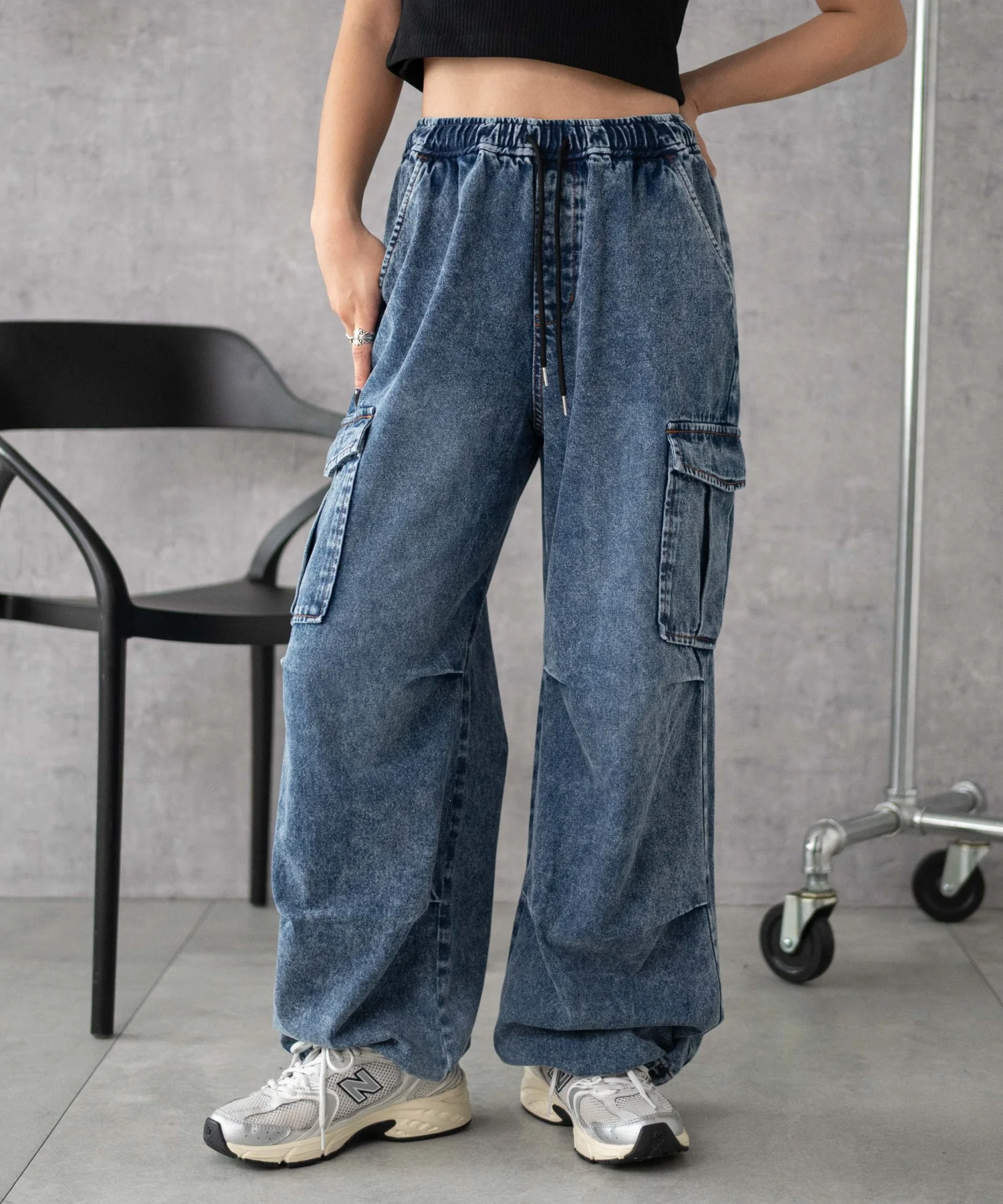 デニムイージーパラシュートカーゴパンツ - Image 3