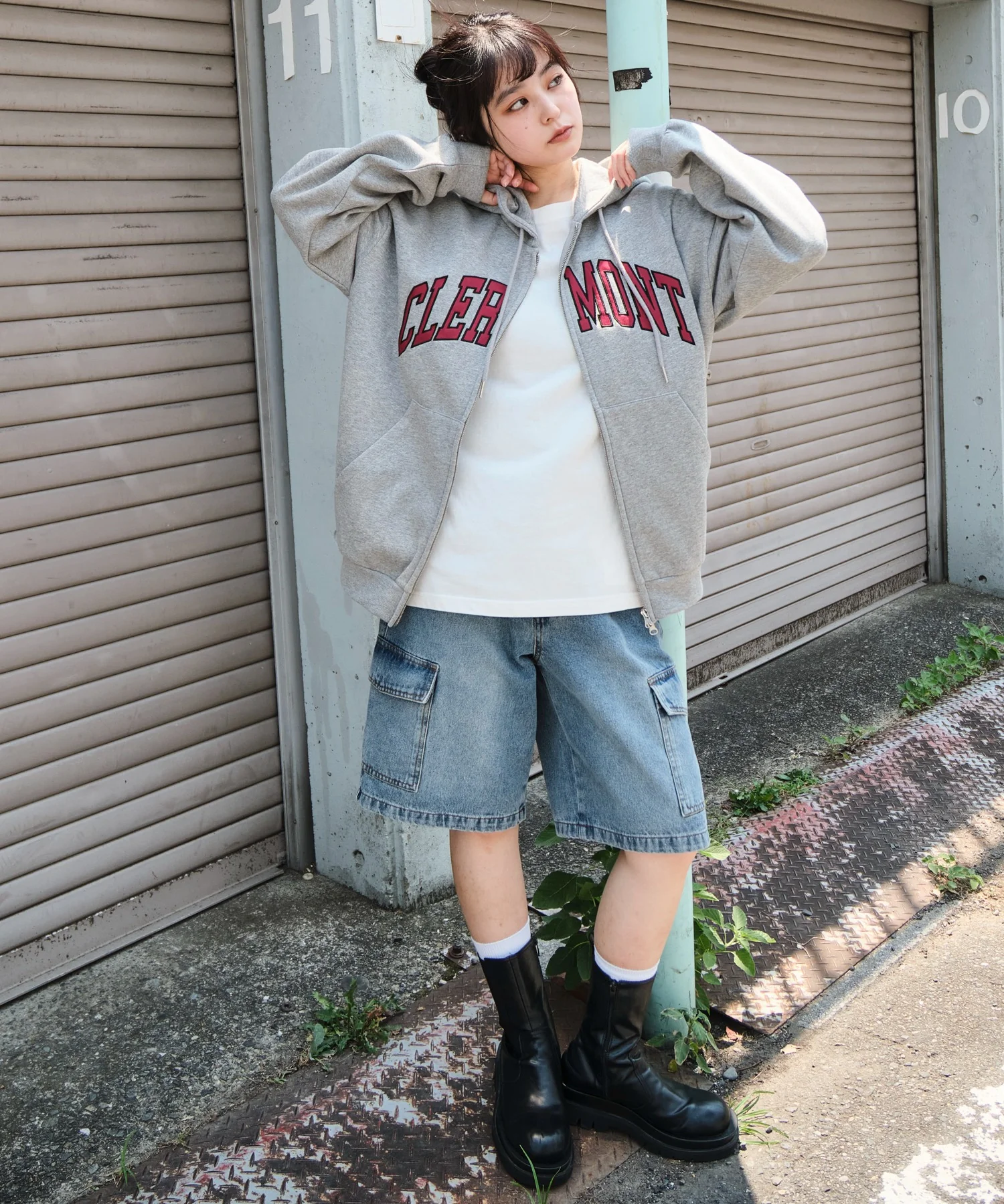グラフィックロゴダブルZIPパーカー - Image 8