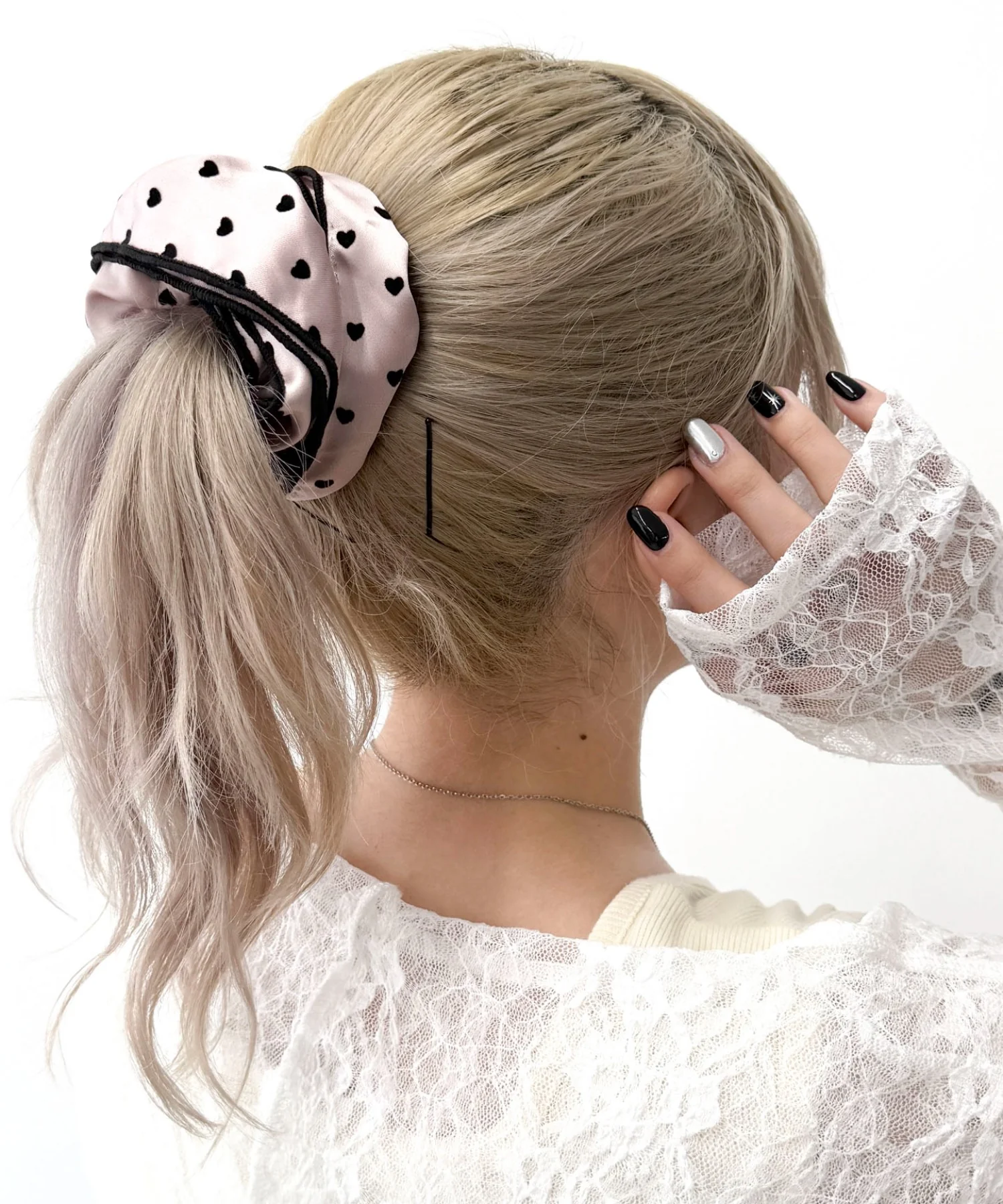 Lパイピング総柄ハートシュシュ - Image 5