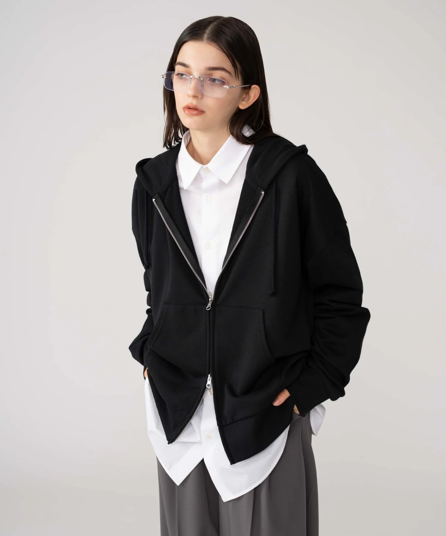 コンパクトフィットダブルZIPパーカー - Image 40