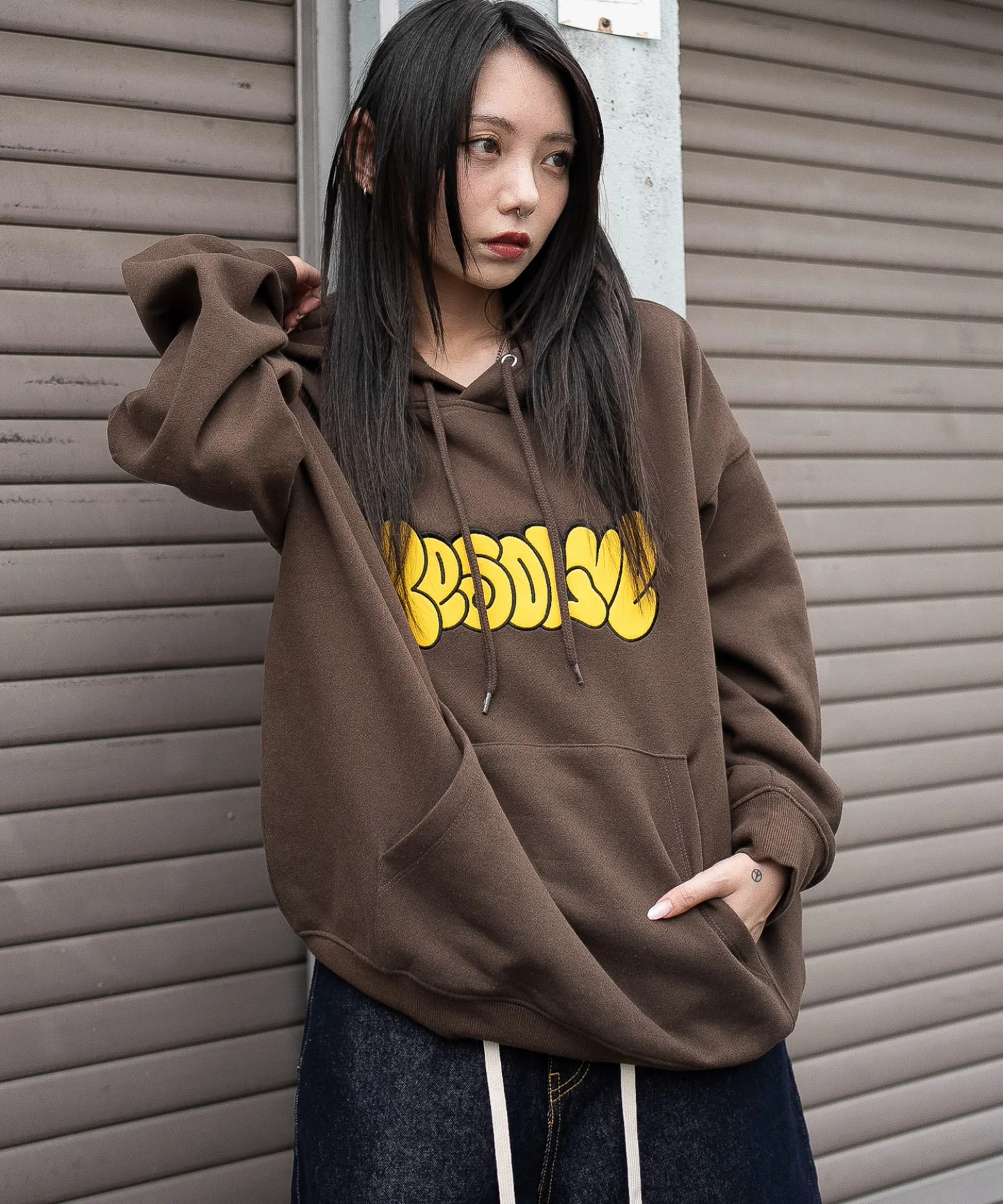 グラフィックロゴプルパーカー - Image 4