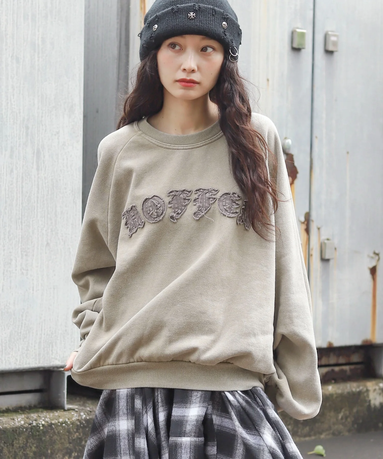 裏起毛ショートグラフィックプルオーバー - Image 28