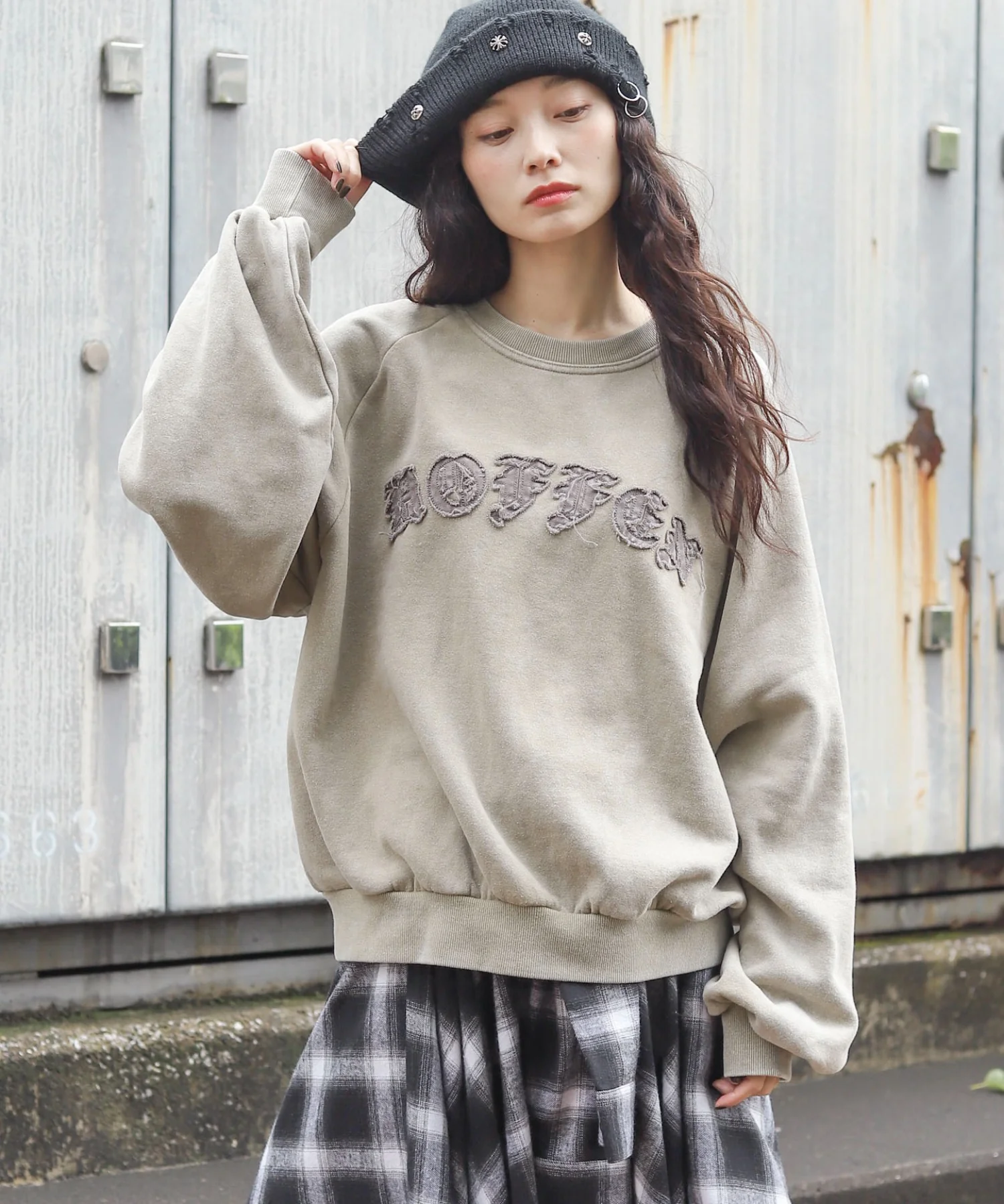 裏起毛ショートグラフィックプルオーバー - Image 3