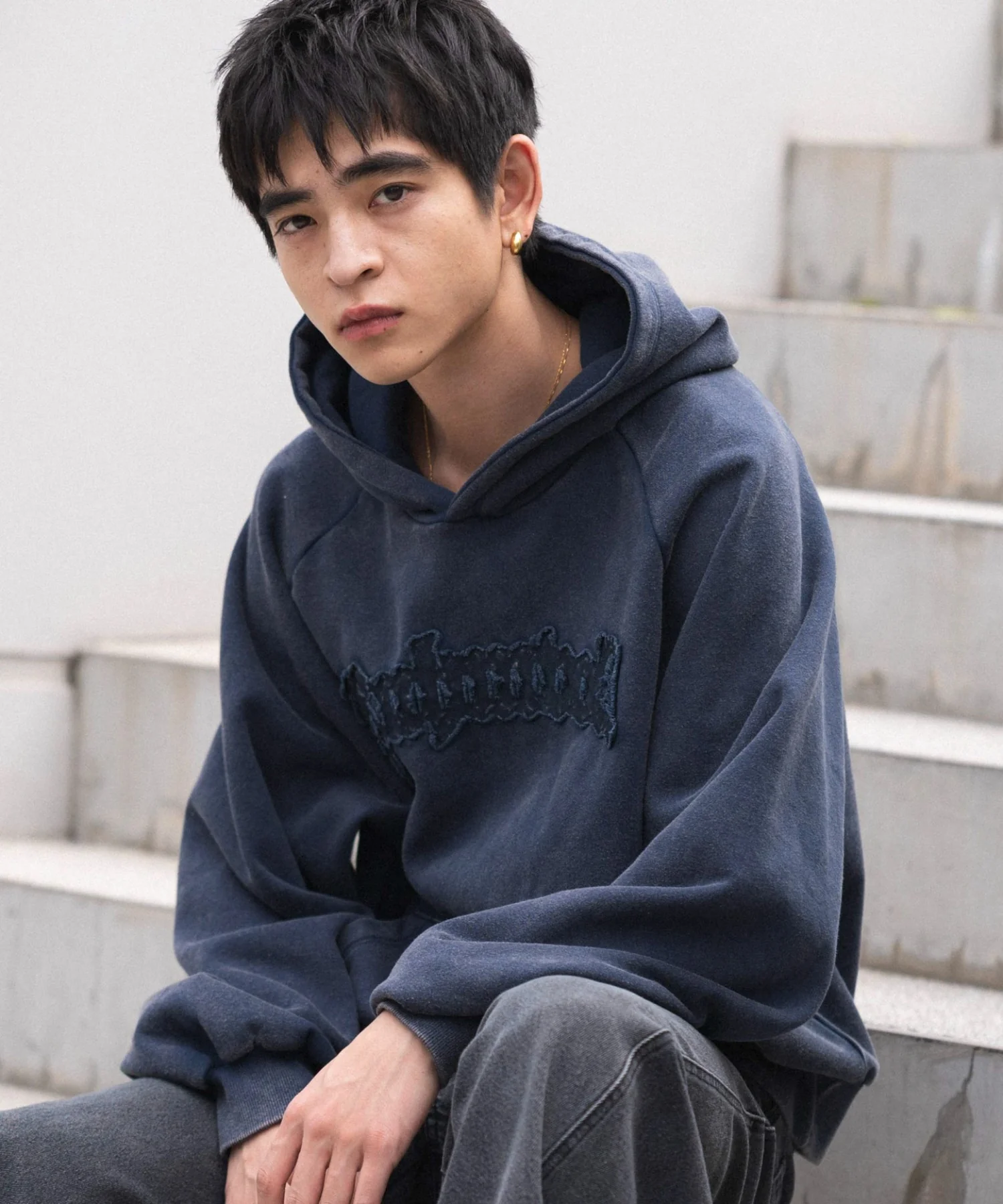 裏起毛ショートグラフィックプルパーカー - Image 13