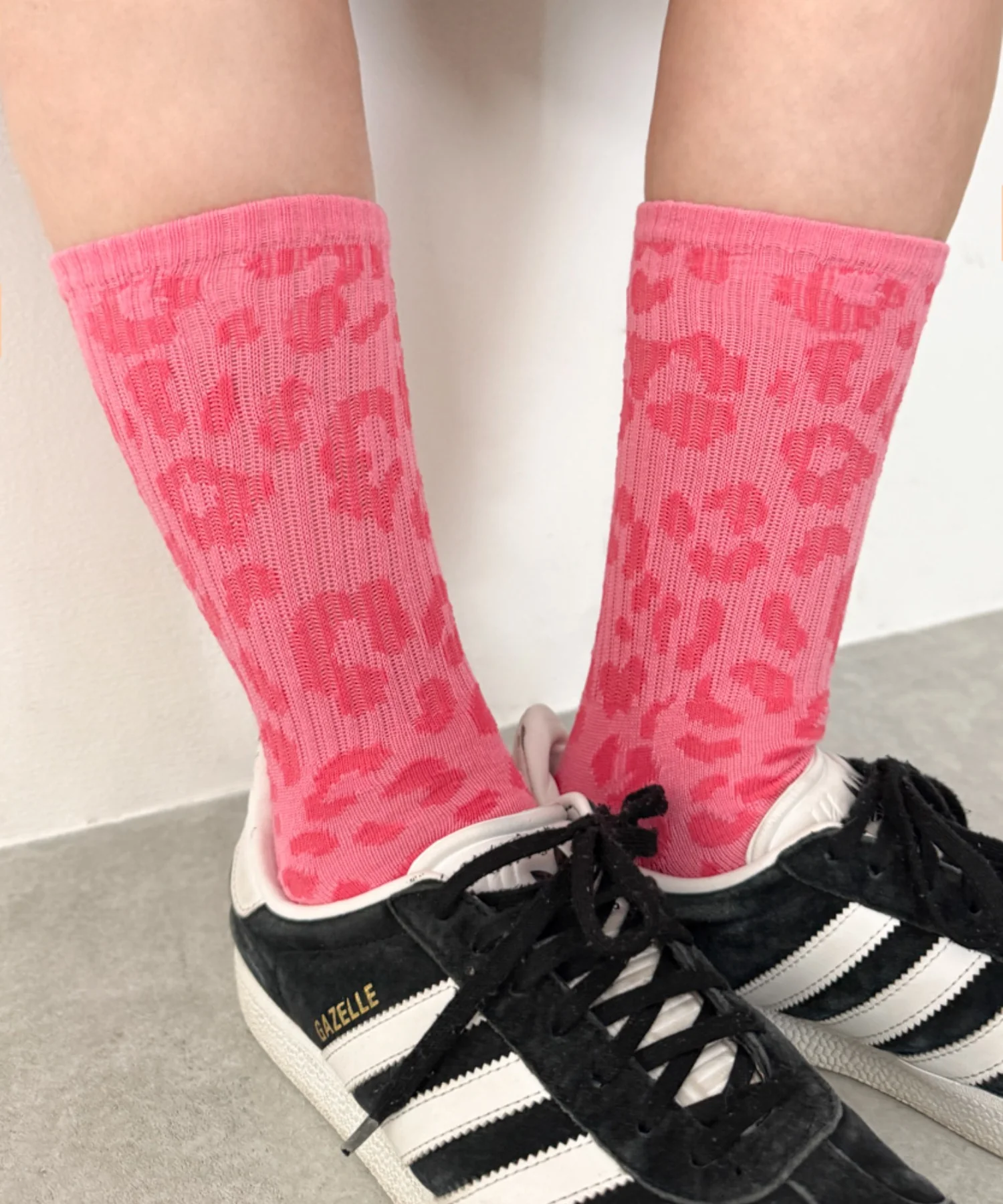 レオパード柄リブソックス(23-25cm)