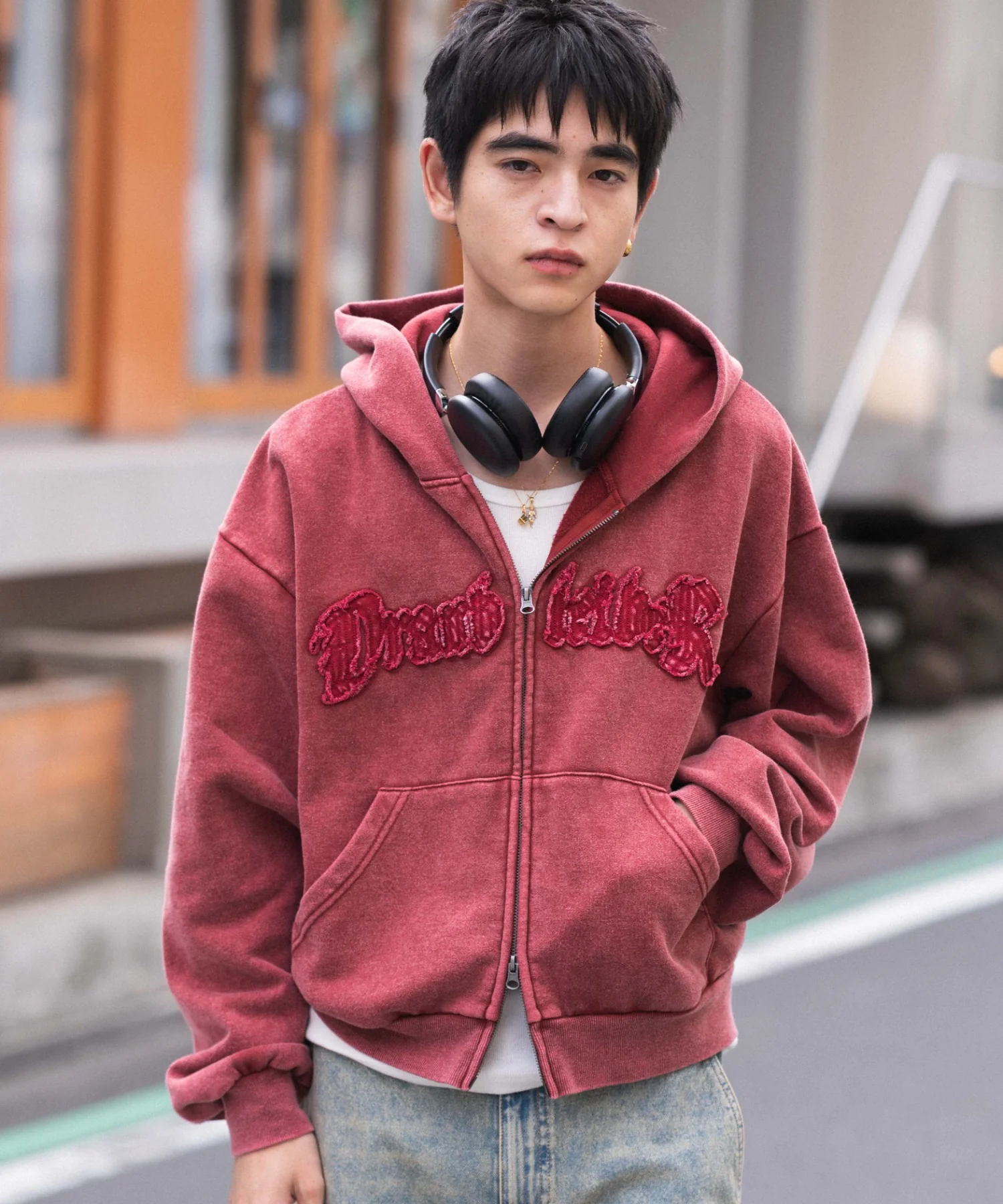裏起毛ショートグラフィックZIPパーカー - Image 38