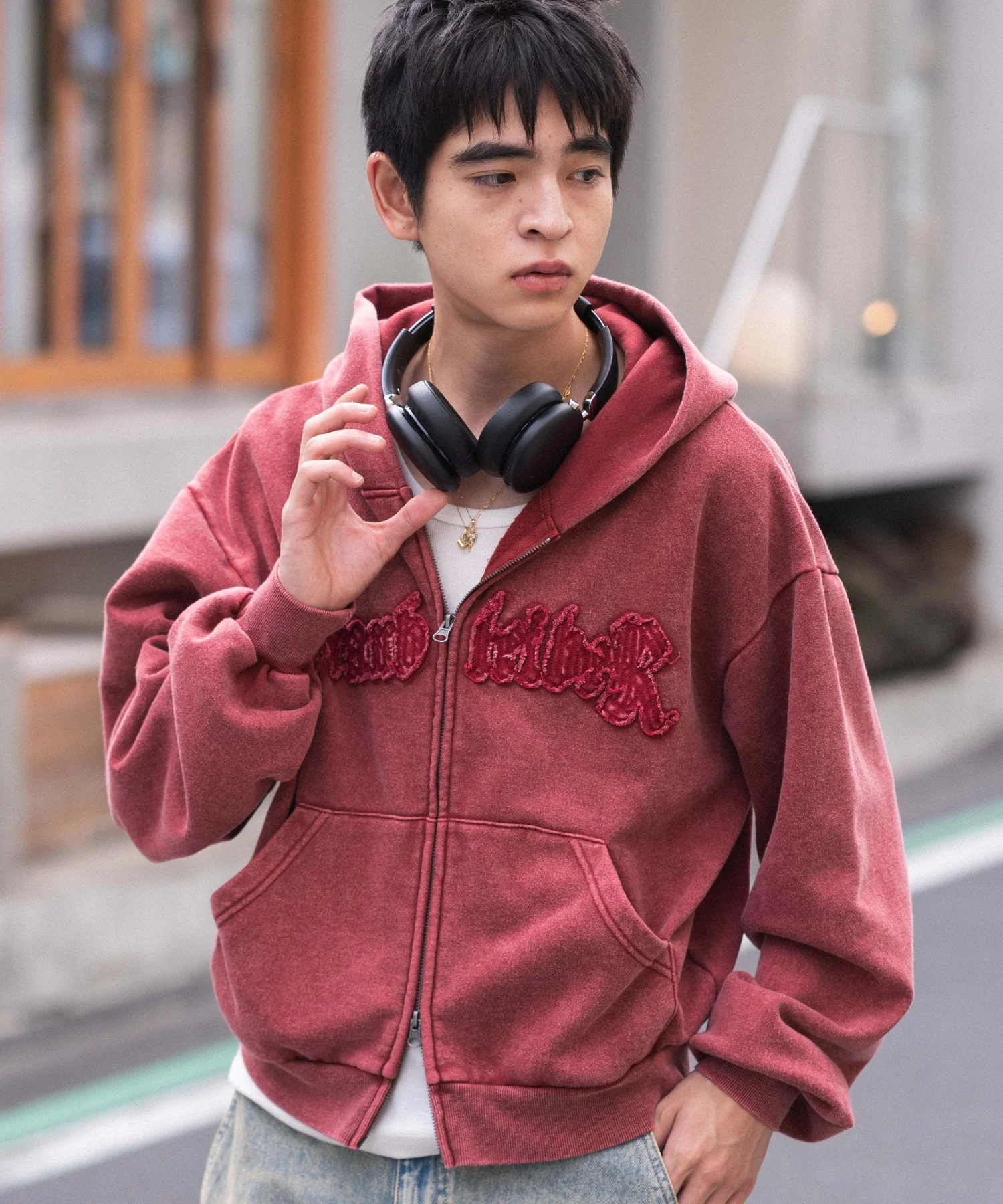 裏起毛ショートグラフィックZIPパーカー - Image 39