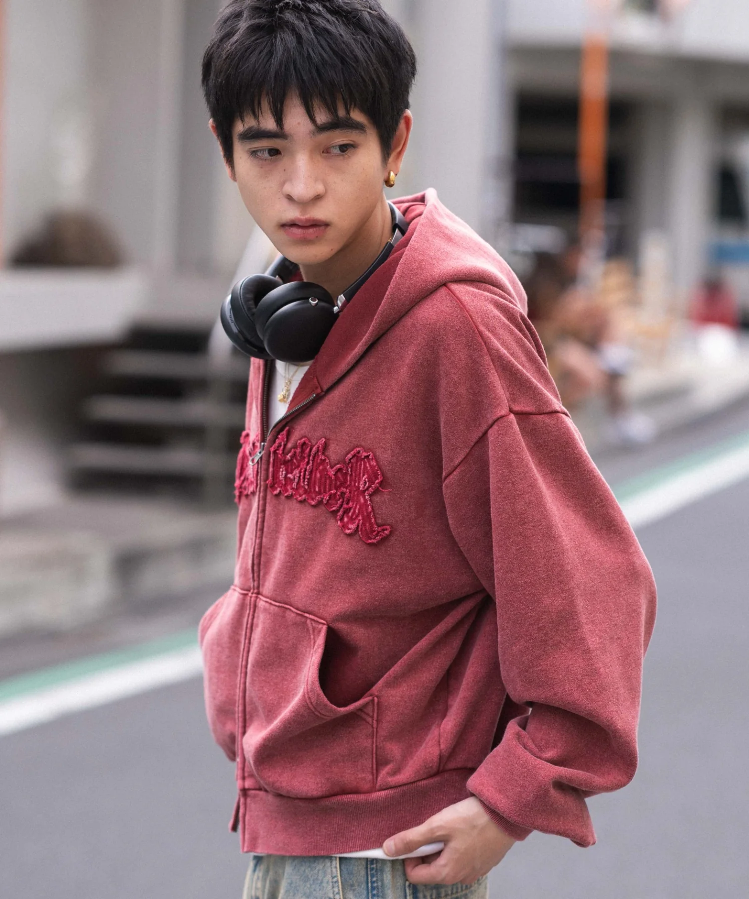裏起毛ショートグラフィックZIPパーカー - Image 40