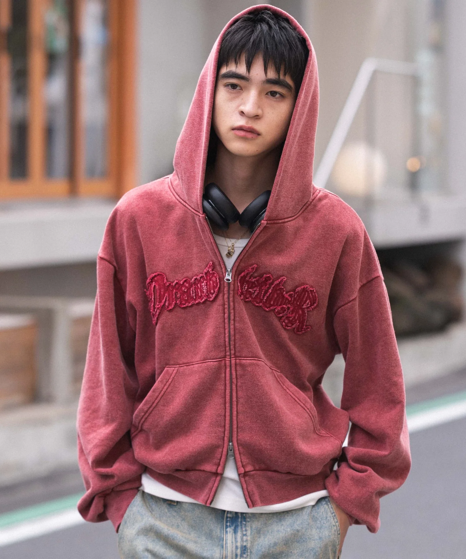 裏起毛ショートグラフィックZIPパーカー - Image 41