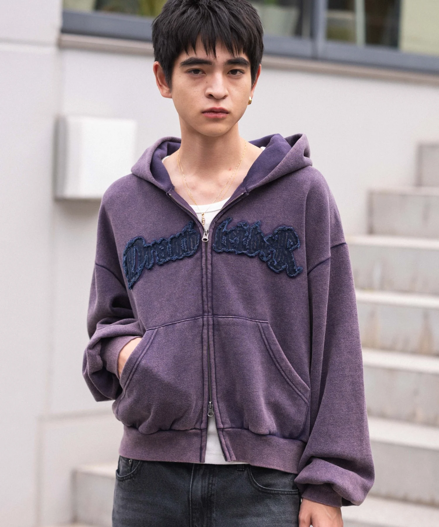 裏起毛ショートグラフィックZIPパーカー - Image 52