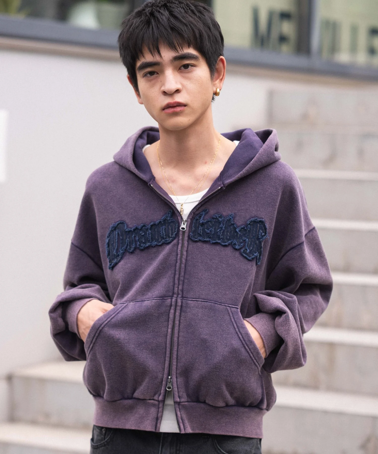 裏起毛ショートグラフィックZIPパーカー - Image 53