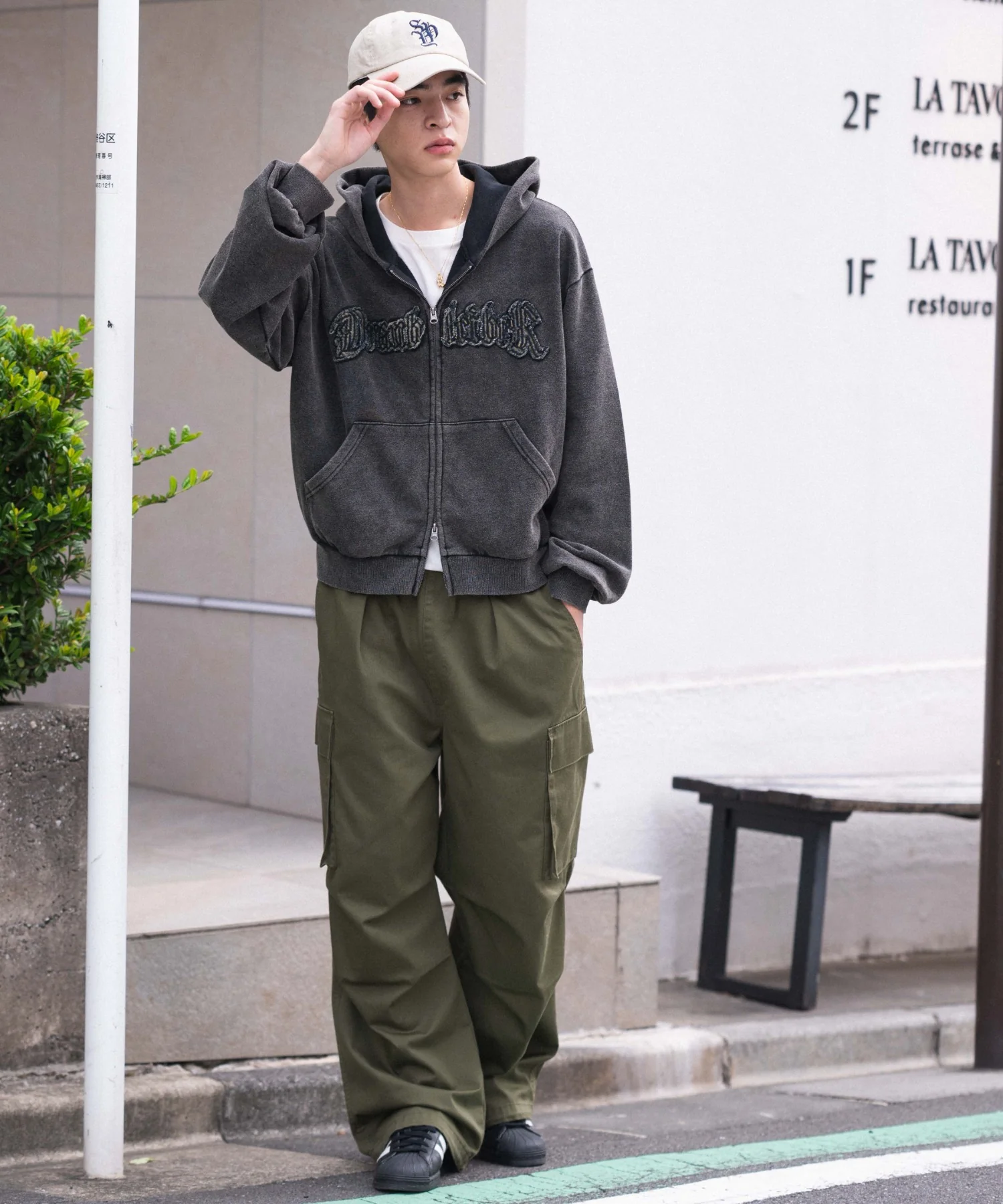 裏起毛ショートグラフィックZIPパーカー - Image 70