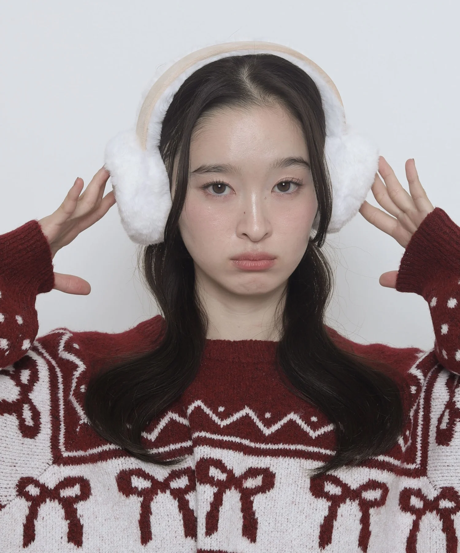 リボンラインストーンファーイヤーマフ - Image 17