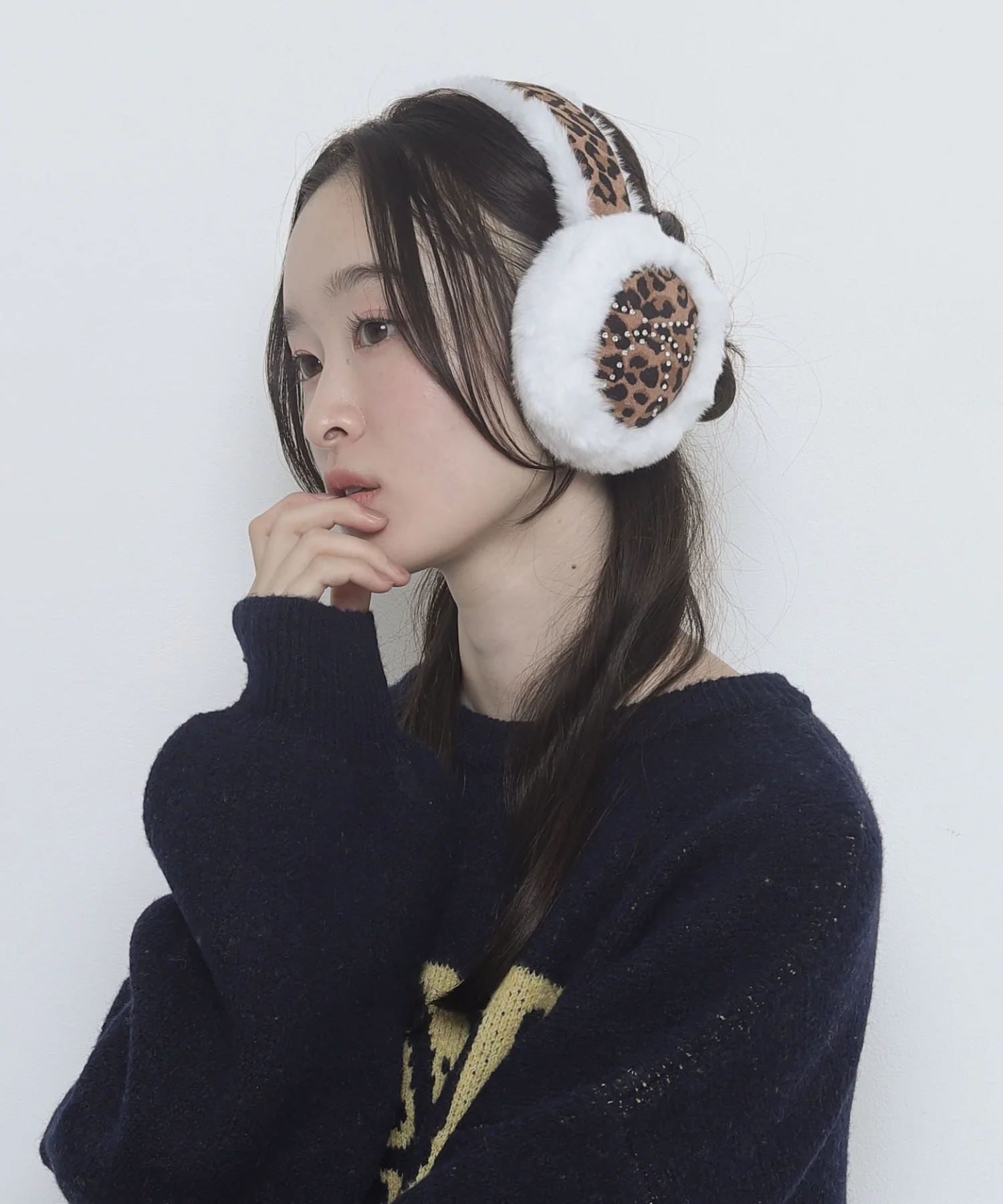 リボンラインストーンファーイヤーマフ - Image 19