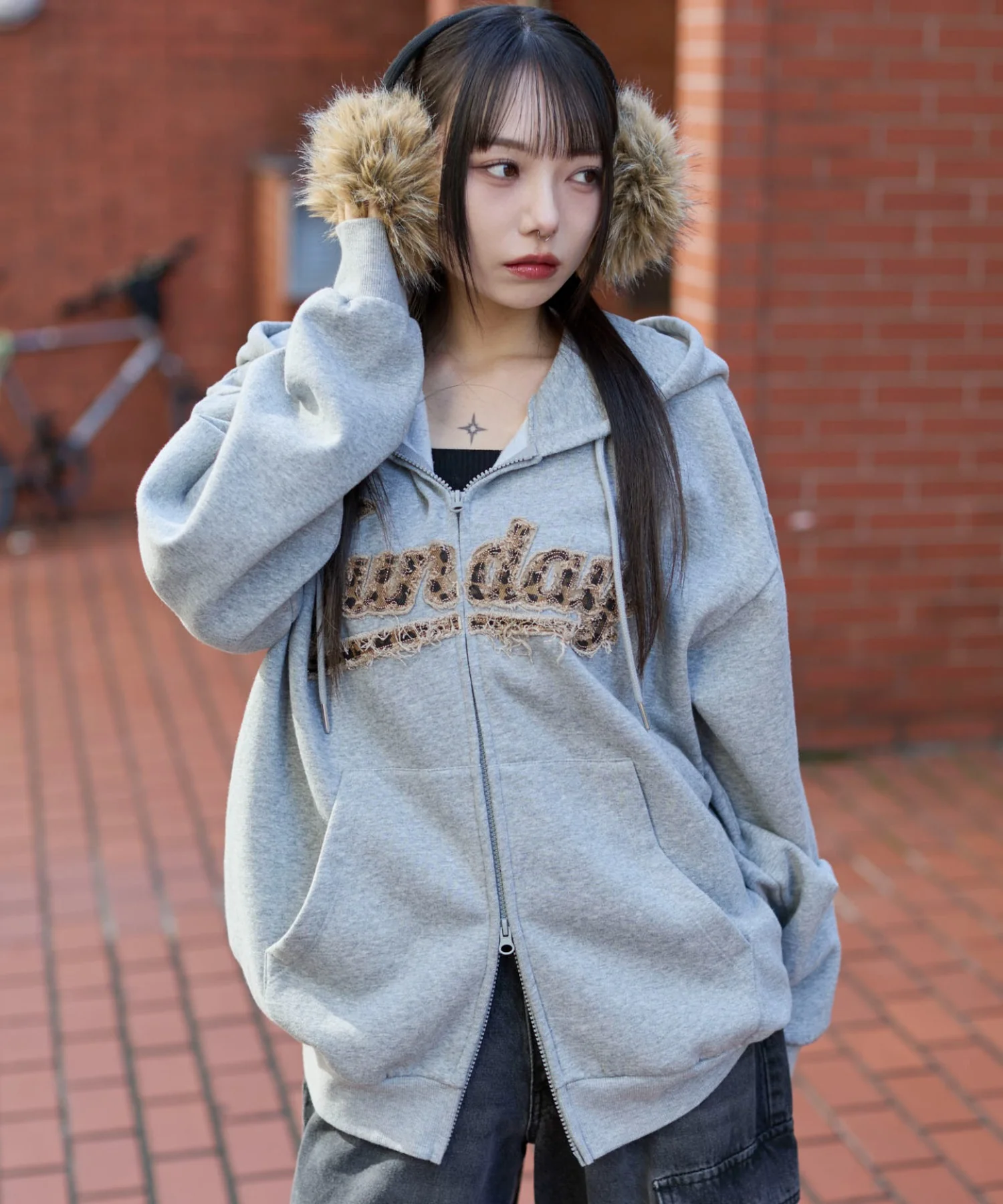レオパードワッペンダブルZIPパーカー - Image 31