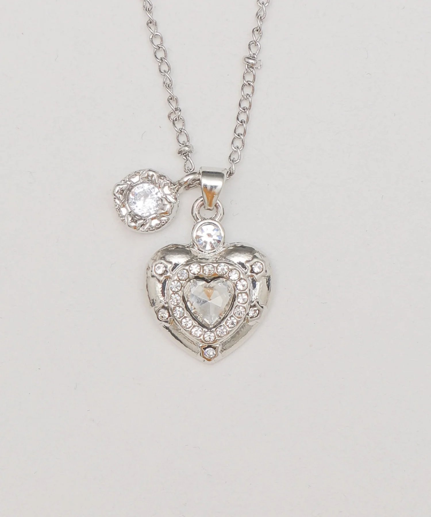 Lハートストーンダブルチャームネックレス - Image 9