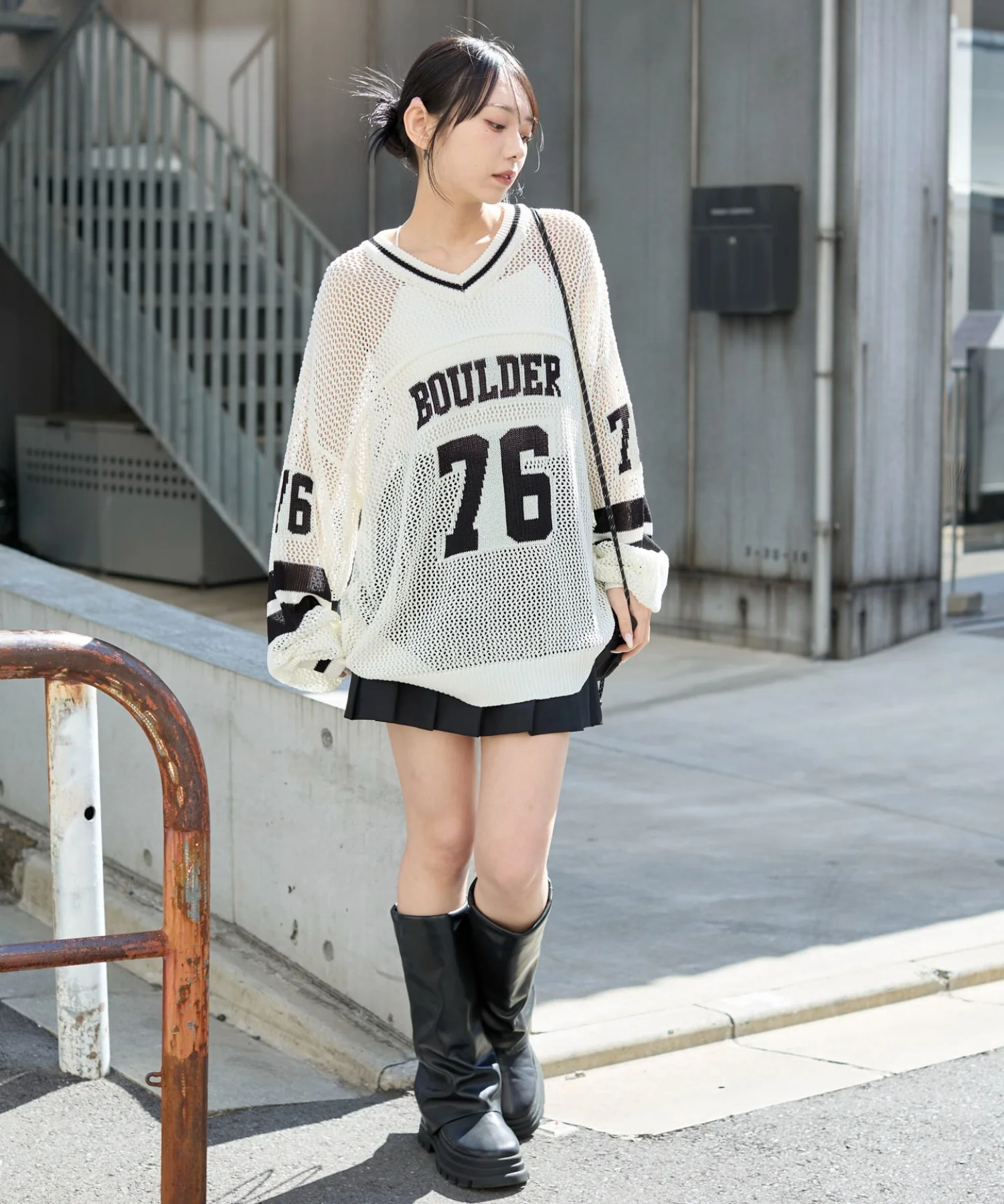 ナンバリングメッシュニットプルオーバー - Image 4