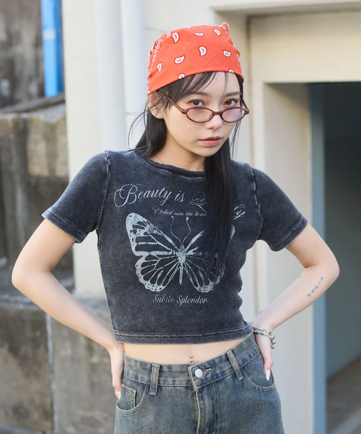 ヴィンテージウォッシュグラフィックリブT - Image 17