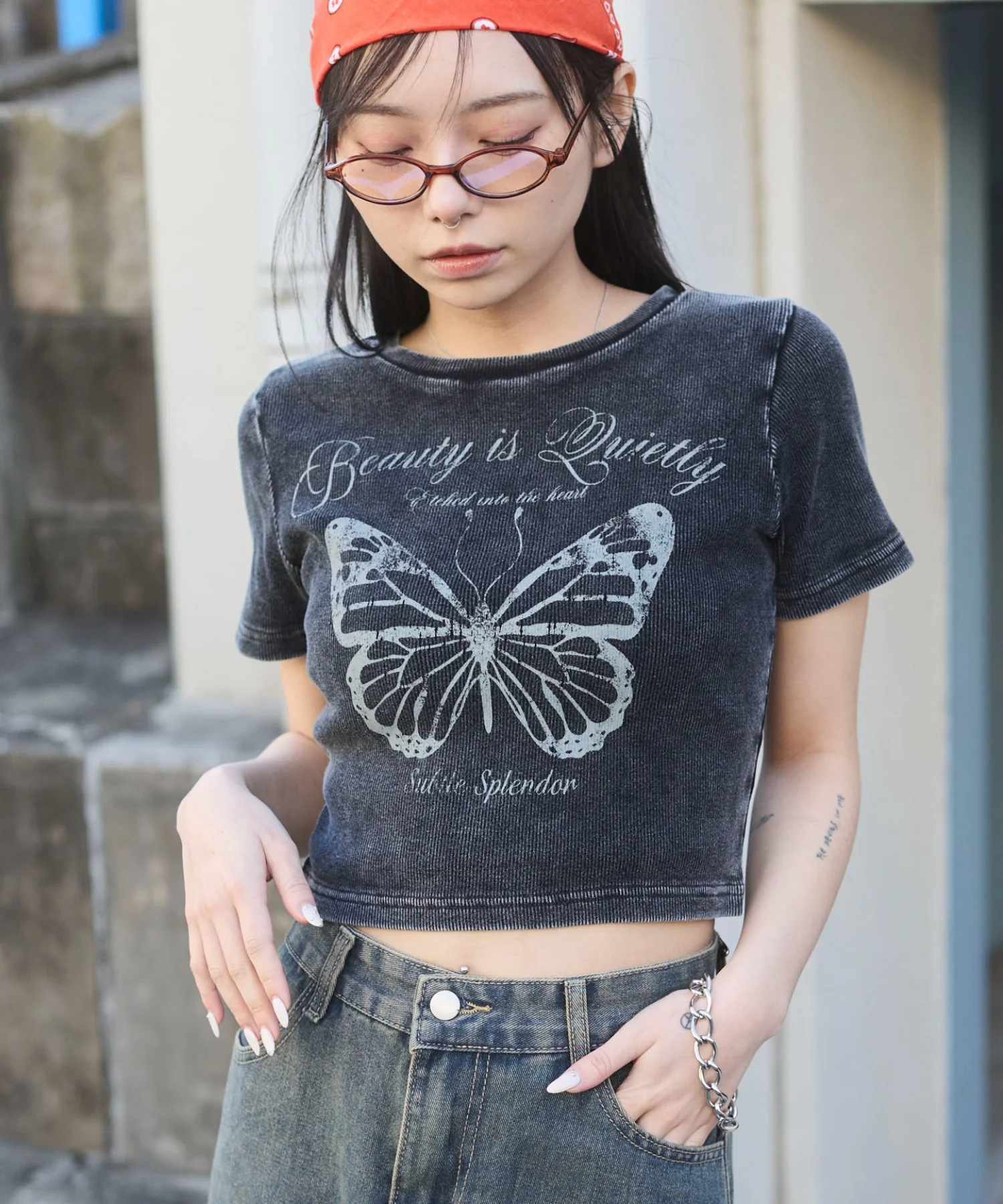 ヴィンテージウォッシュグラフィックリブT - Image 18