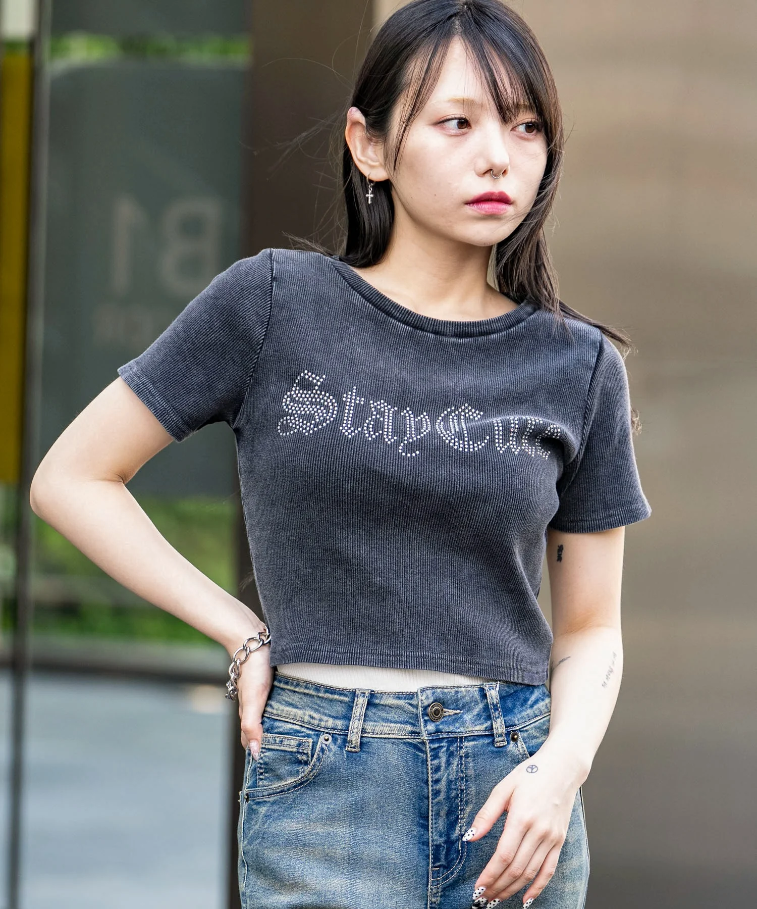 ヴィンテージウォッシュグラフィックリブT - Image 29