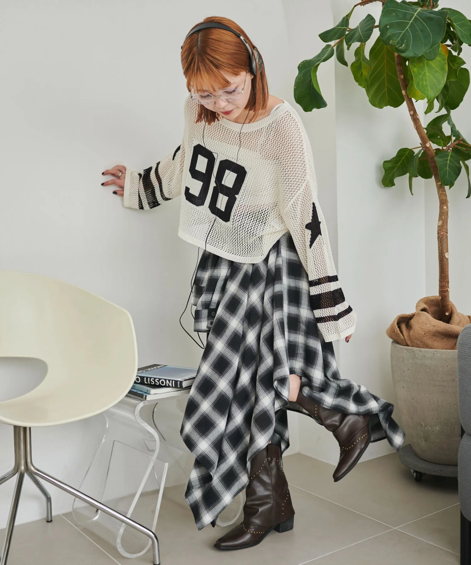 ナンバリングメッシュショートニット - Image 3