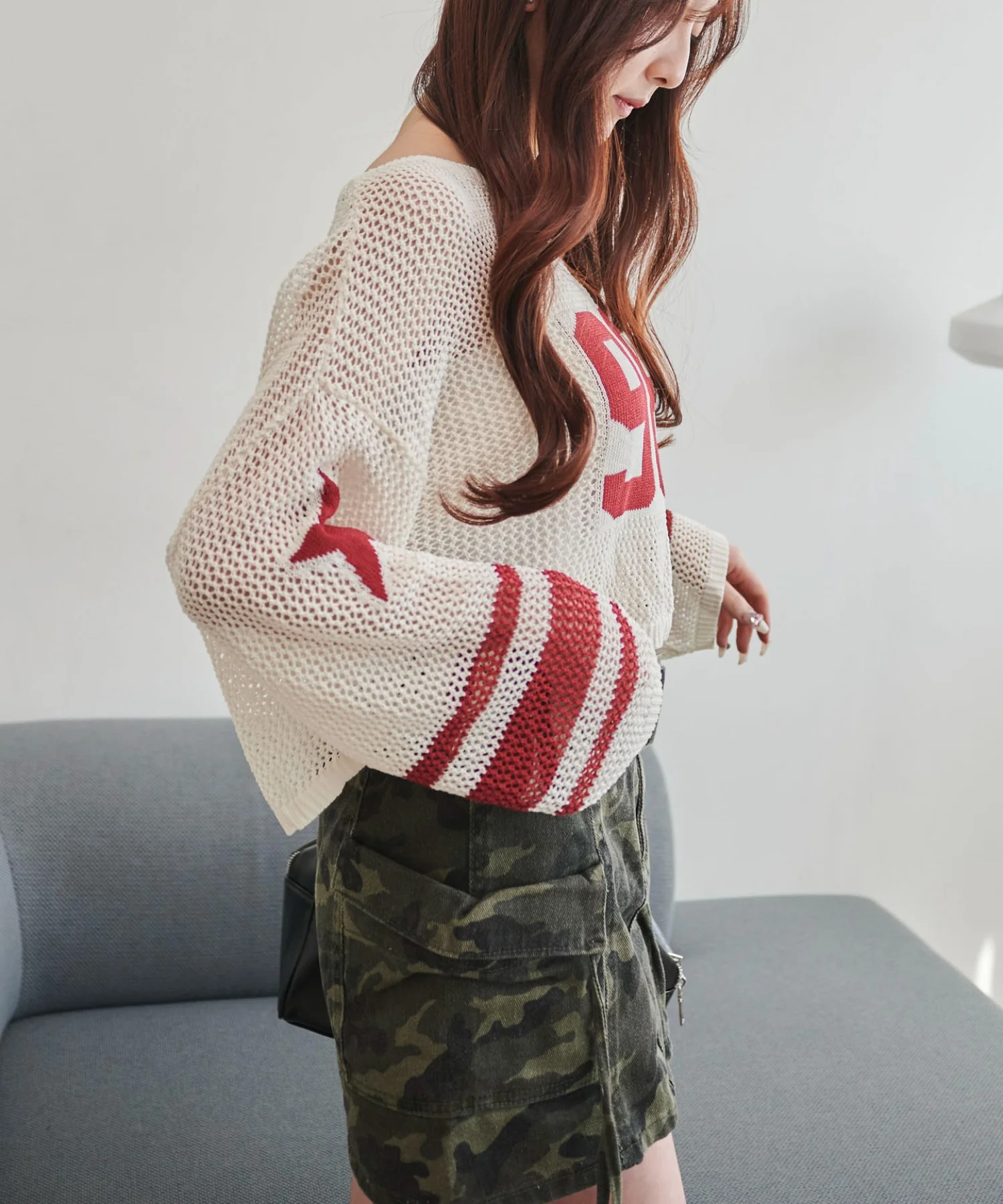 ナンバリングメッシュショートニット - Image 9