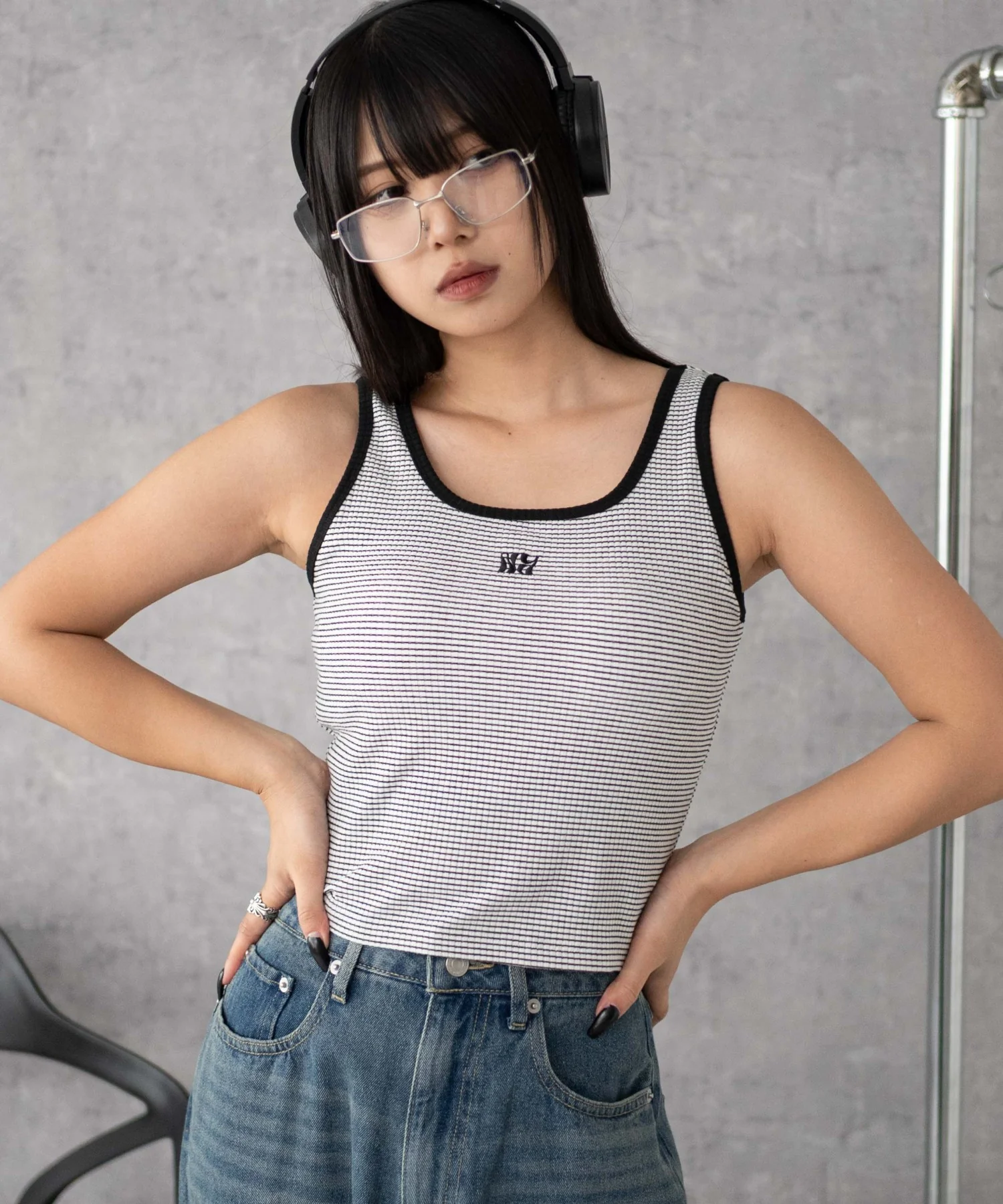 グラフィックカップ付きリブタンク - Image 51