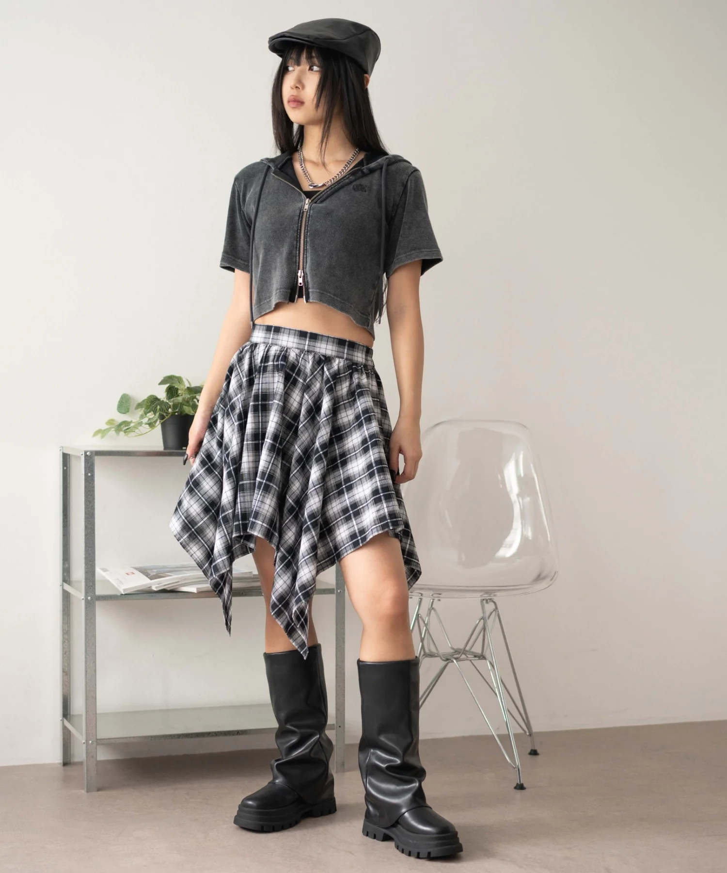 ランダムヘムチェックミニスカート - Image 9