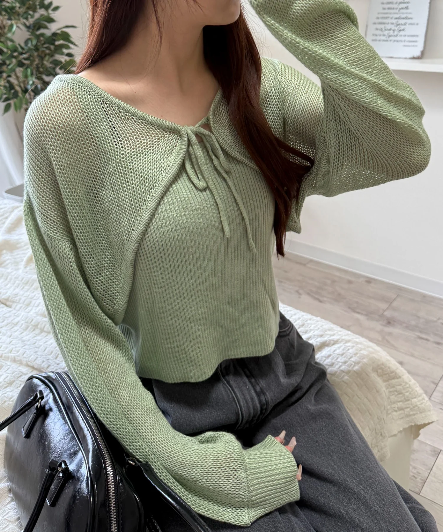 アンサンブルメッシュリボンカーディガン - Image 10