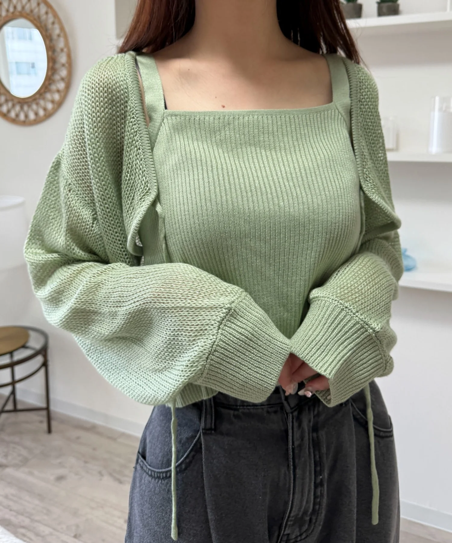 アンサンブルメッシュリボンカーディガン - Image 11