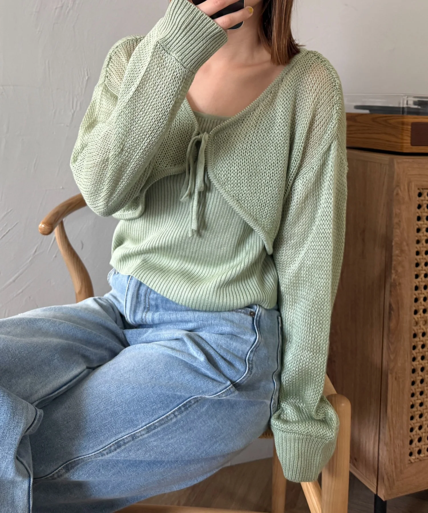 アンサンブルメッシュリボンカーディガン - Image 13