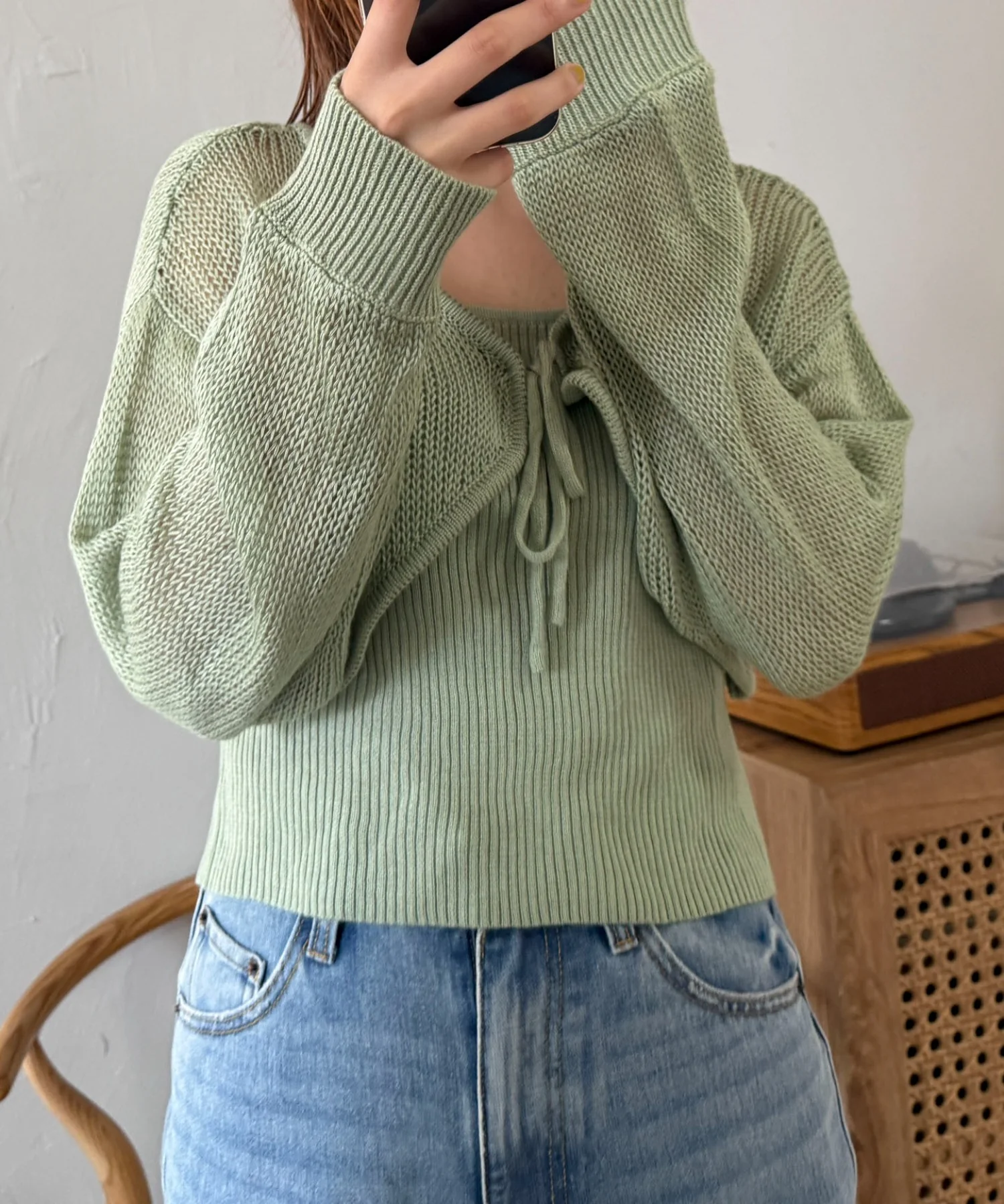 アンサンブルメッシュリボンカーディガン - Image 14