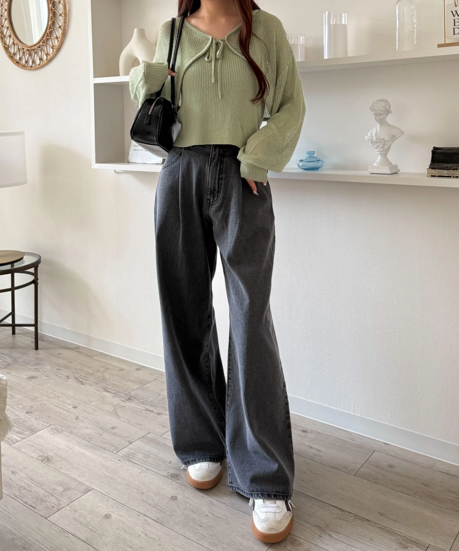 アンサンブルメッシュリボンカーディガン - Image 4