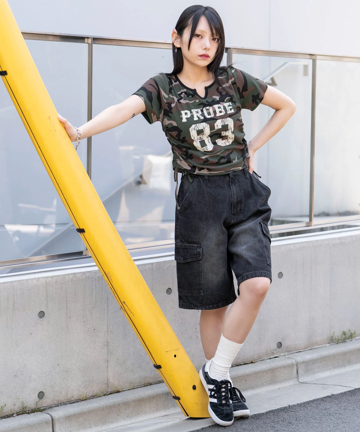 キーネックサイドレースアップちびT - Image 11