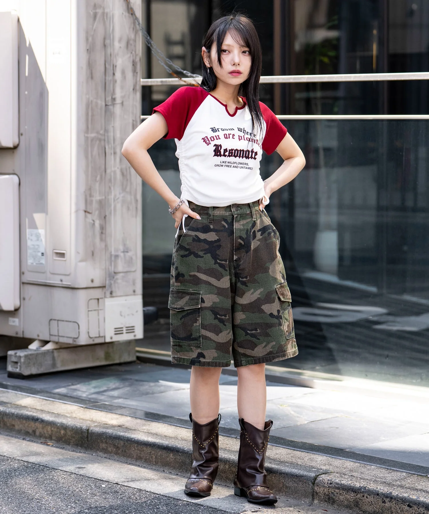 キーネックサイドレースアップちびT - Image 12