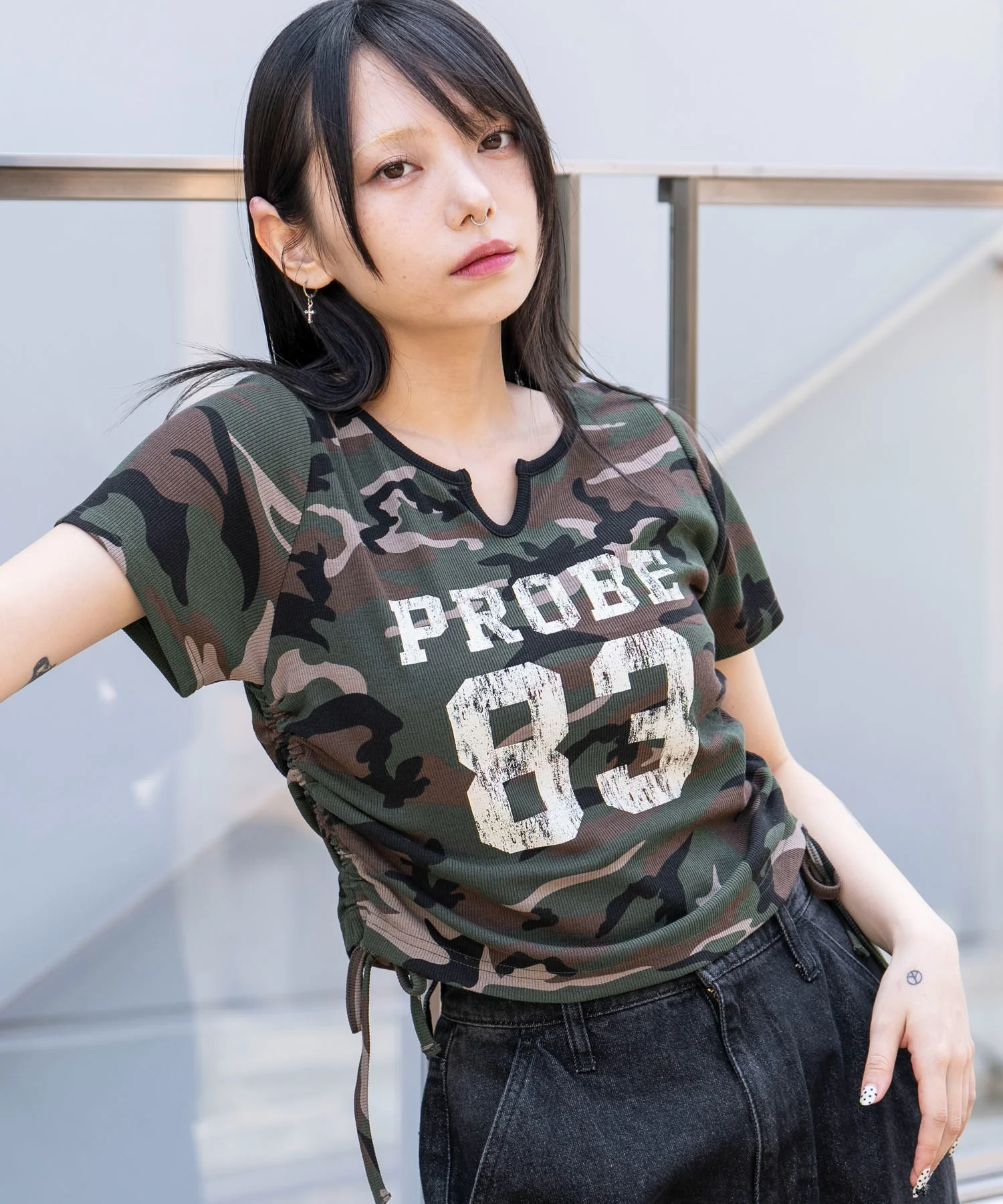 キーネックサイドレースアップちびT - Image 29