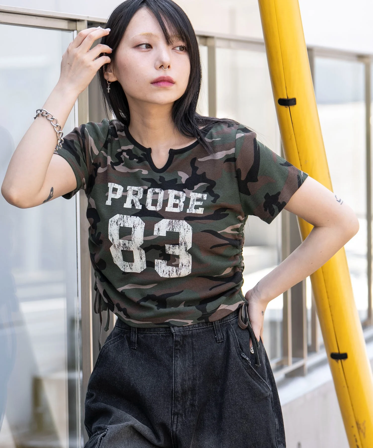 キーネックサイドレースアップちびT - Image 30