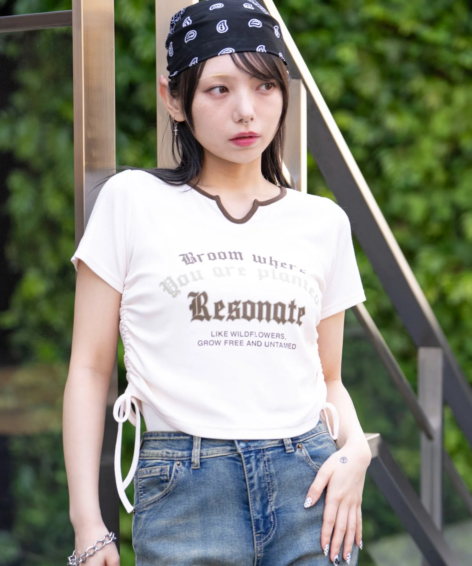 キーネックサイドレースアップちびT - Image 36