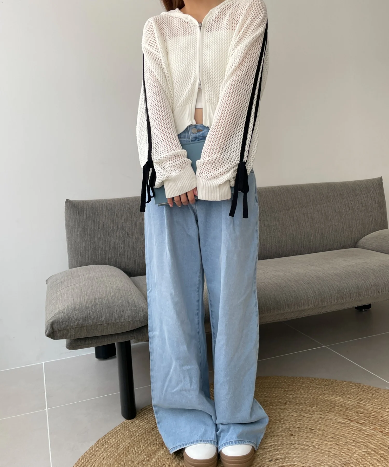 メッシュニットショートパーカー - Image 3