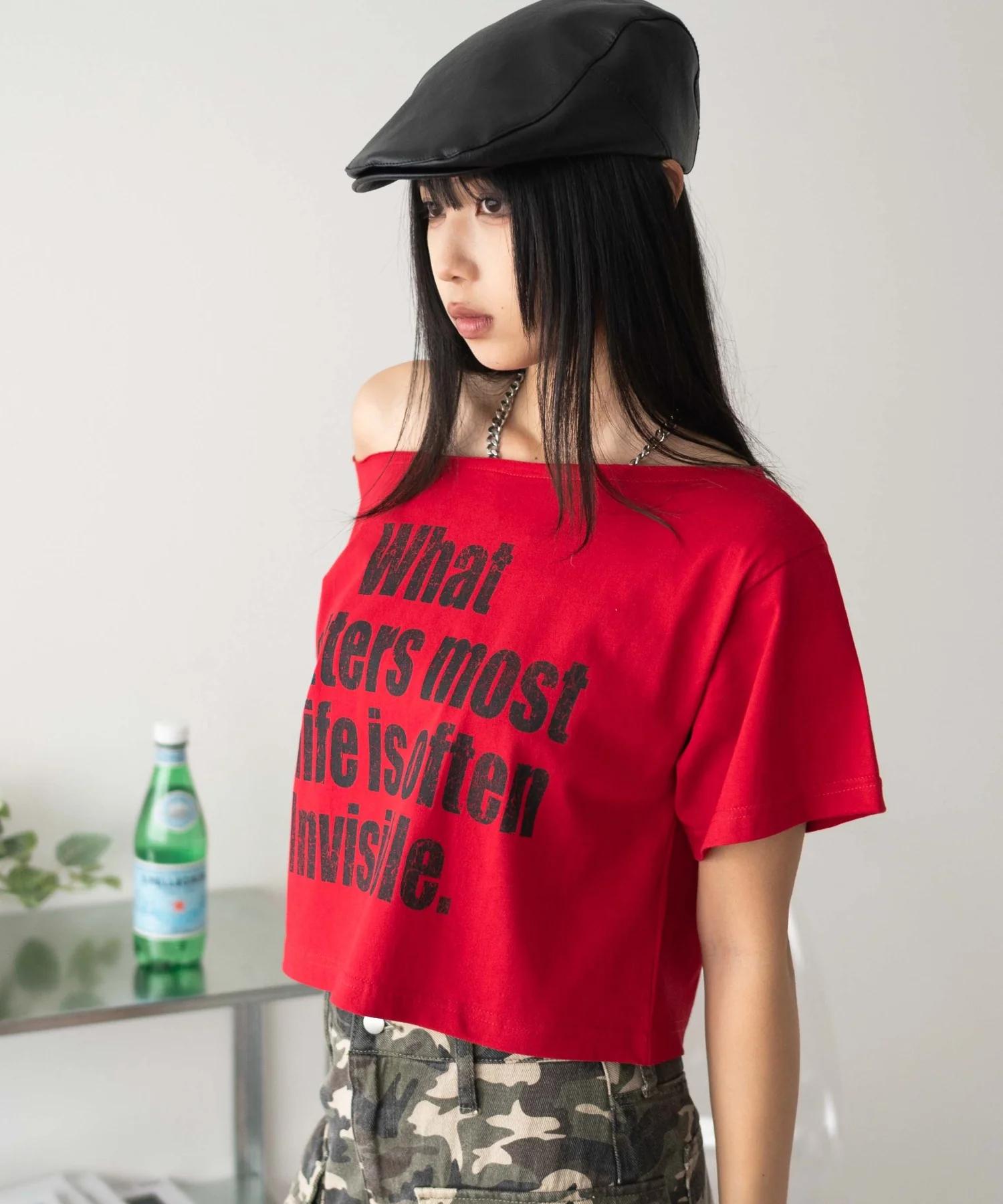 グラフィックオフショルショートT - Image 9