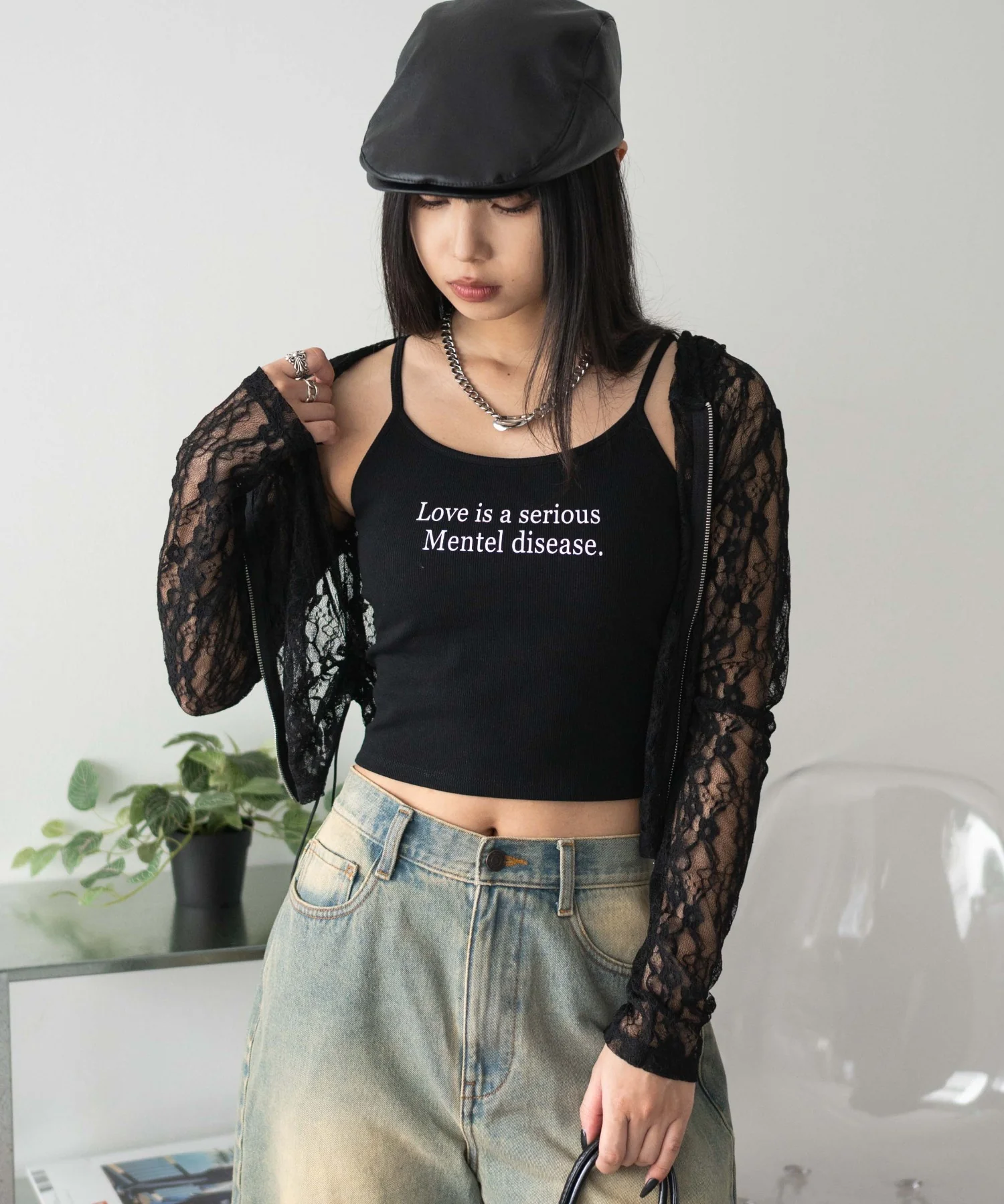 グラフィックプリントカップインキャミ - Image 19