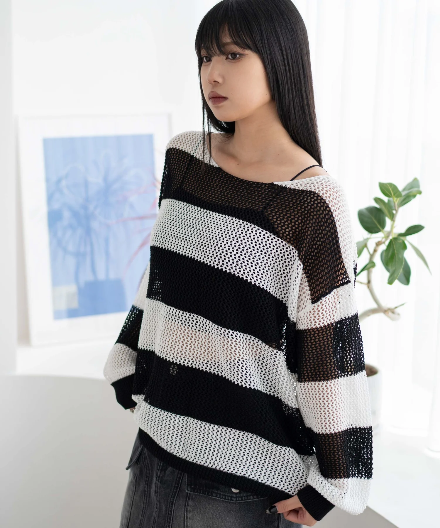 オフショルメッシュニット - Image 13