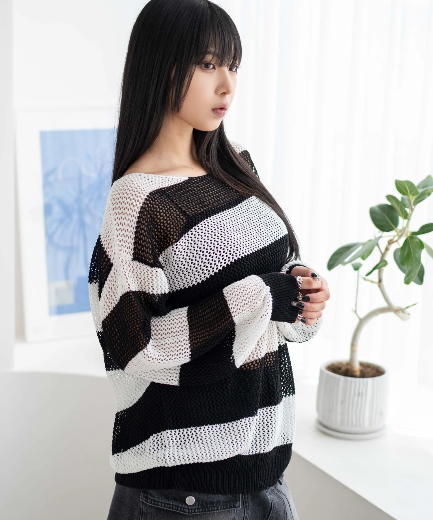 オフショルメッシュニット - Image 14
