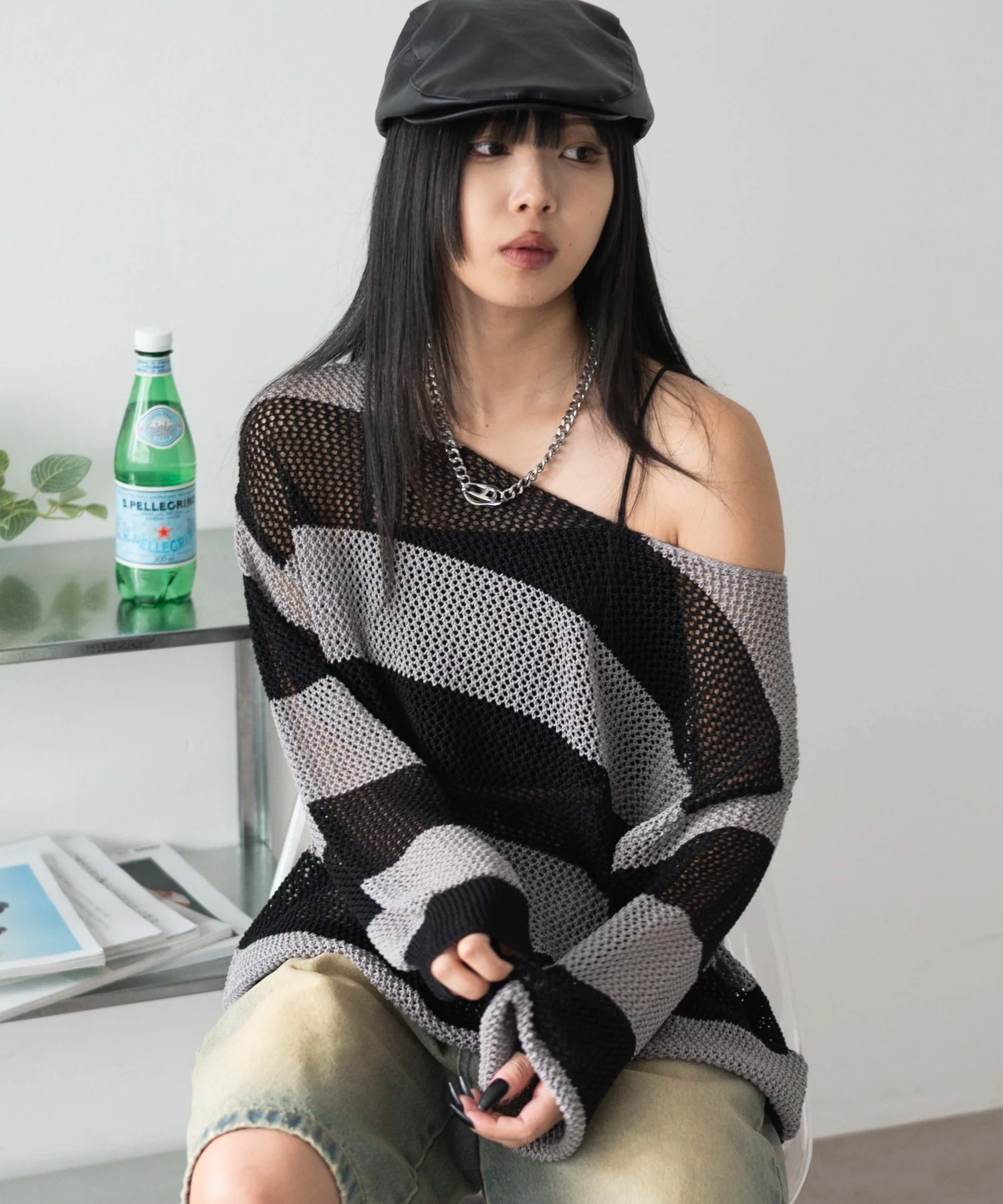 オフショルメッシュニット - Image 2
