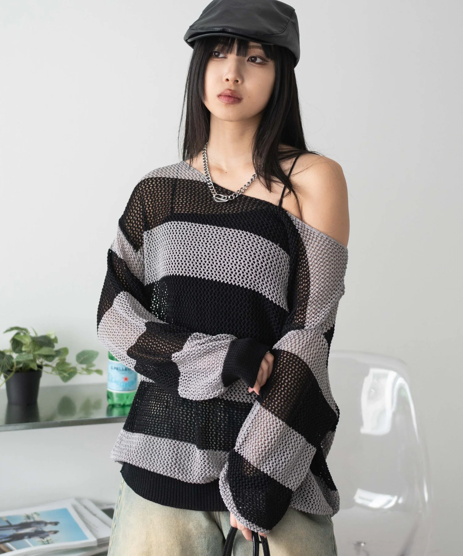 オフショルメッシュニット - Image 8