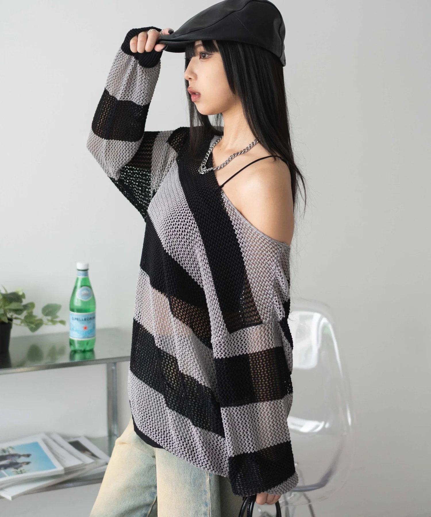 オフショルメッシュニット - Image 9